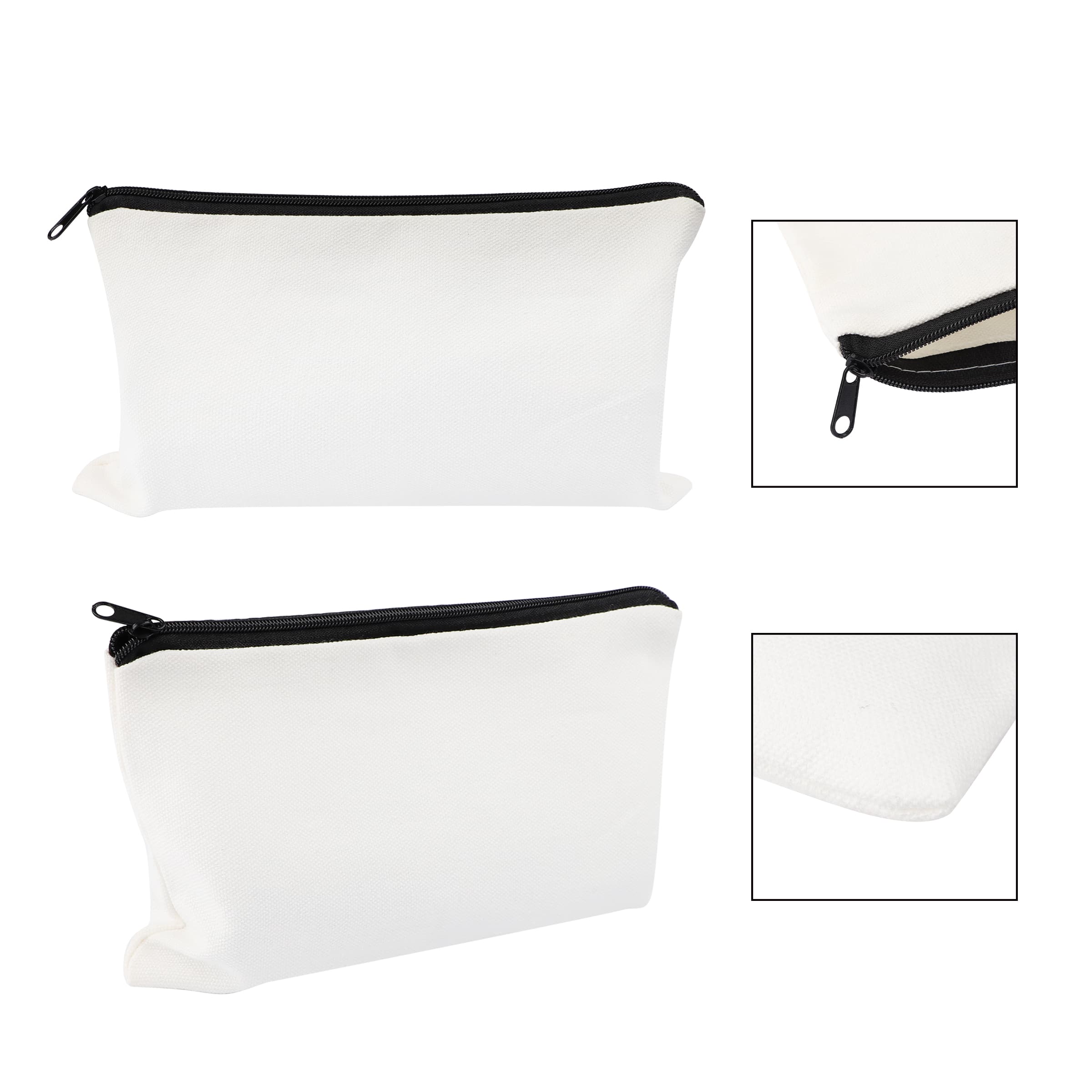 Small Poly Cotton Canvas Travel Zipper Bags for Cosmetic thumbnail 6