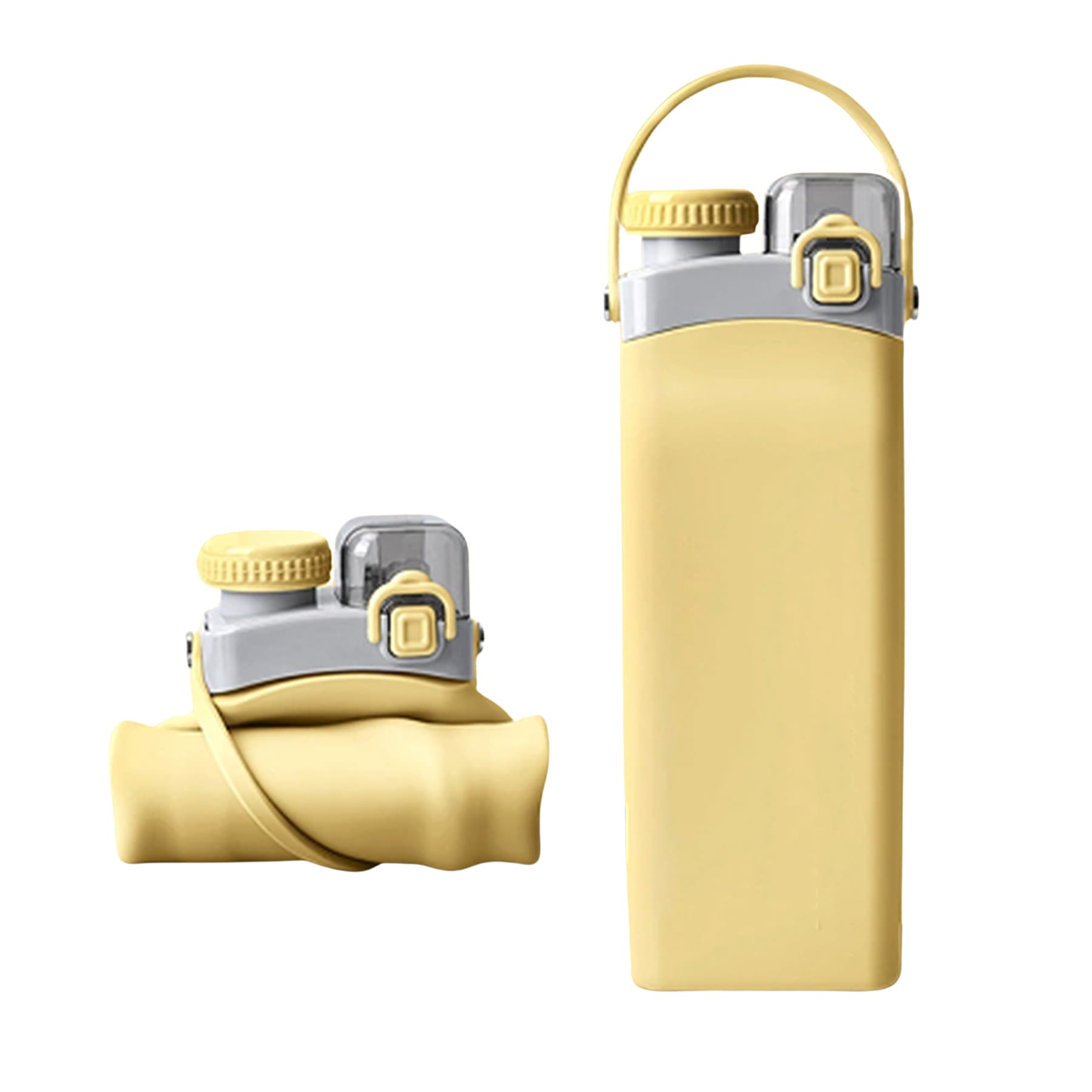 Dual-Lid Leakproof Foldable High-Temp Food-Grade Silicone Sports Bottle thumbnail 5