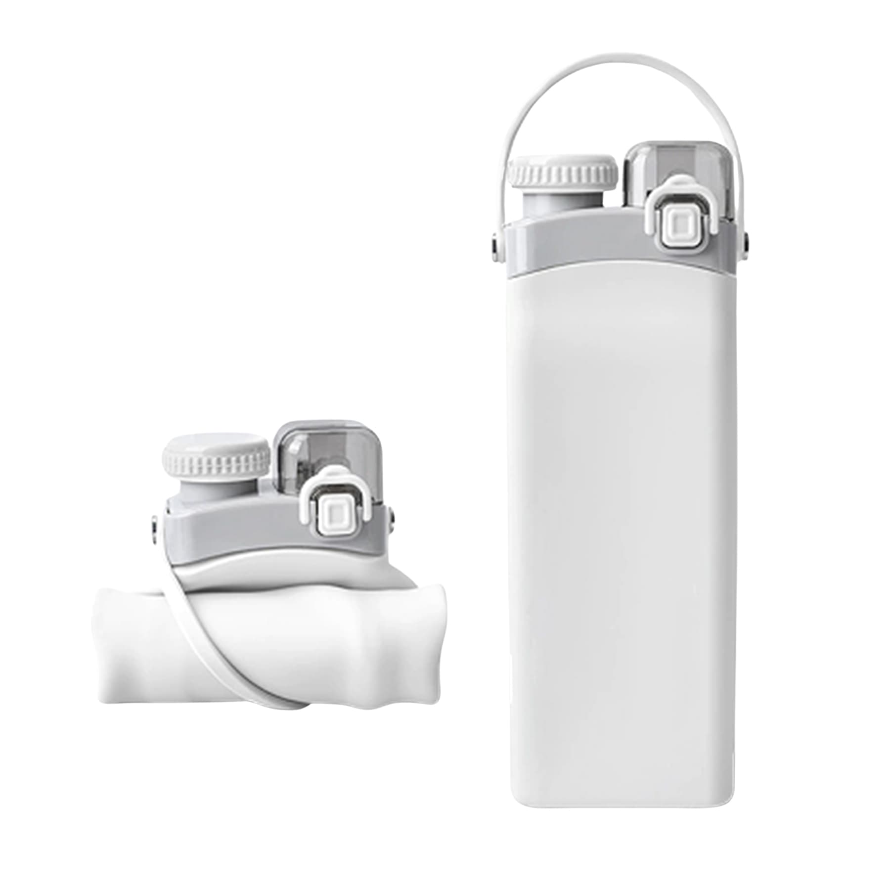 Dual-Lid Leakproof Foldable High-Temp Food-Grade Silicone Sports Bottle