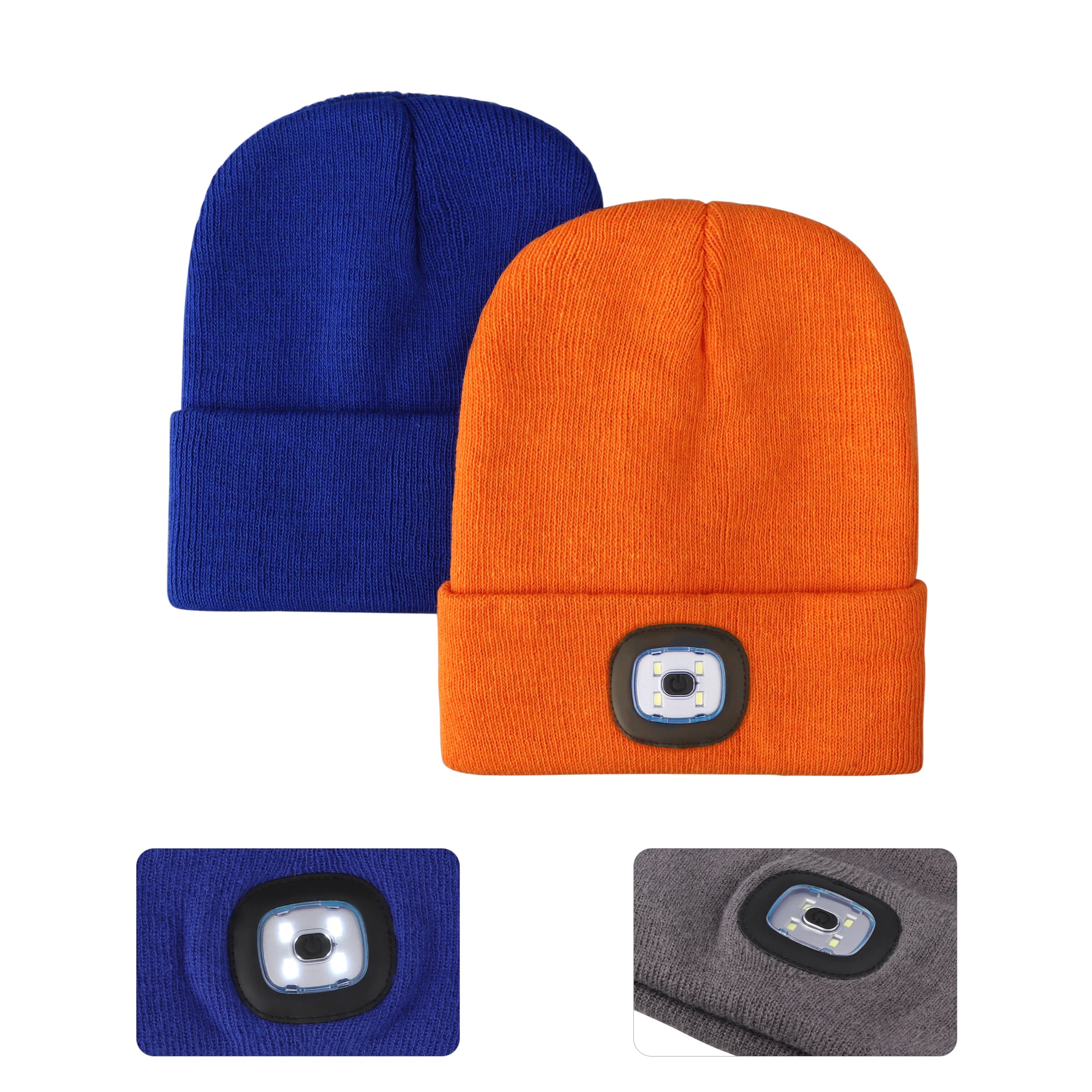 Acrylic fiber Knit Beanie Hat W/LED Light,USB Rechargeable thumbnail 2