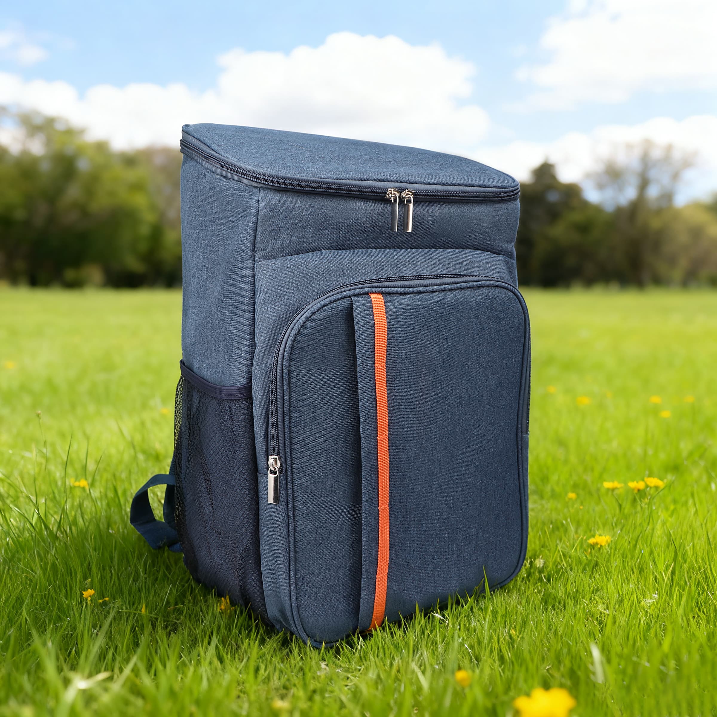 23L Large Oxford Zipper Insulated Backpack Cooler Bag thumbnail 3