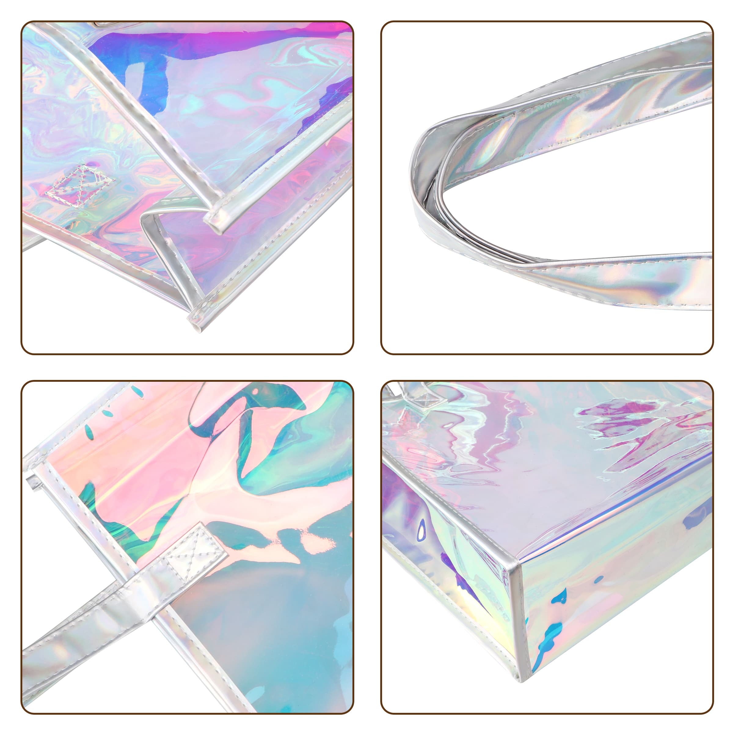 Waterproof TPU Holographic Clear Tote Bag W/ Handle thumbnail 2