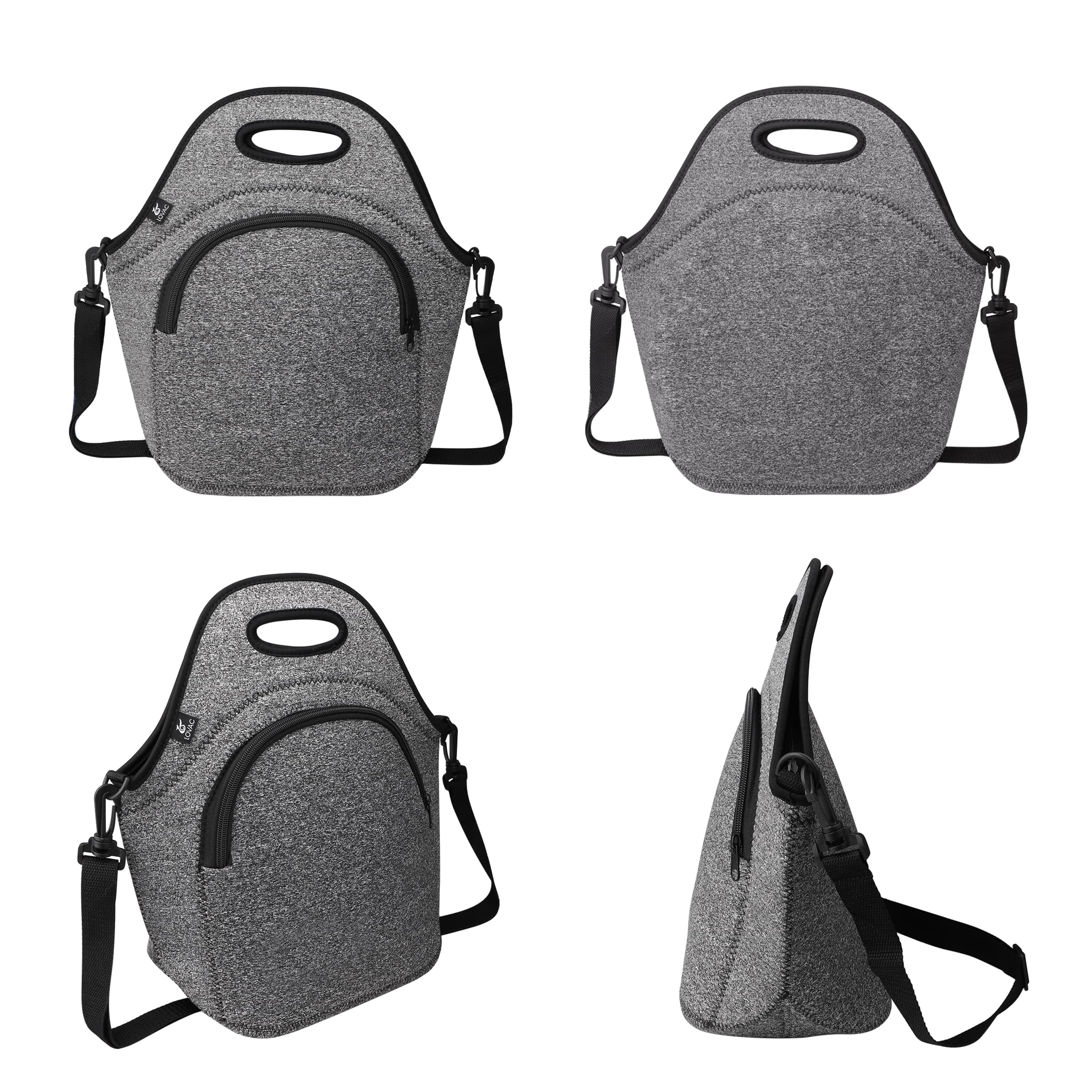 Soft Neoprene Insulated Lunch Bag W/ Shoulder Strap & Zipper thumbnail 2