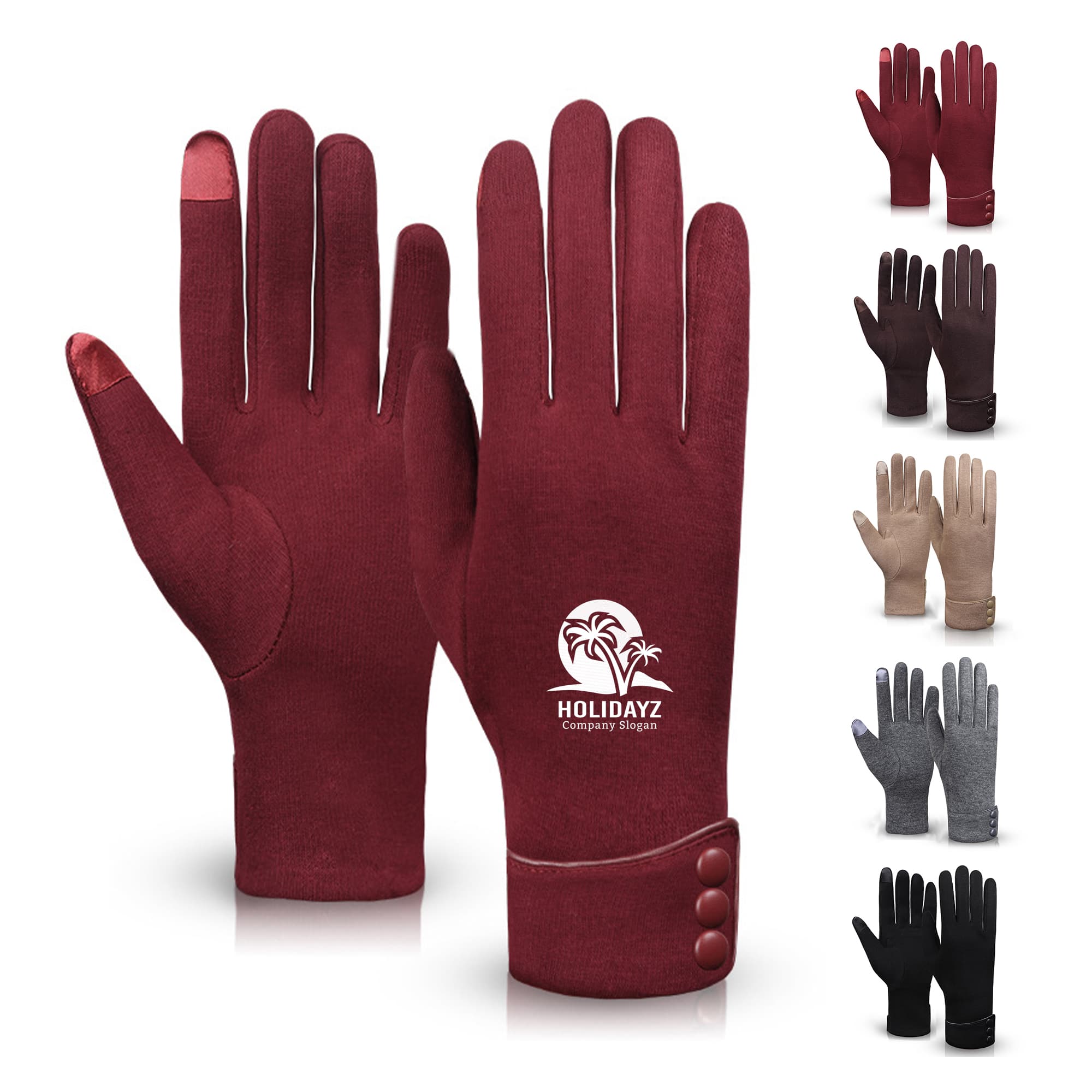 Ladies Solid Color Warm Gloves