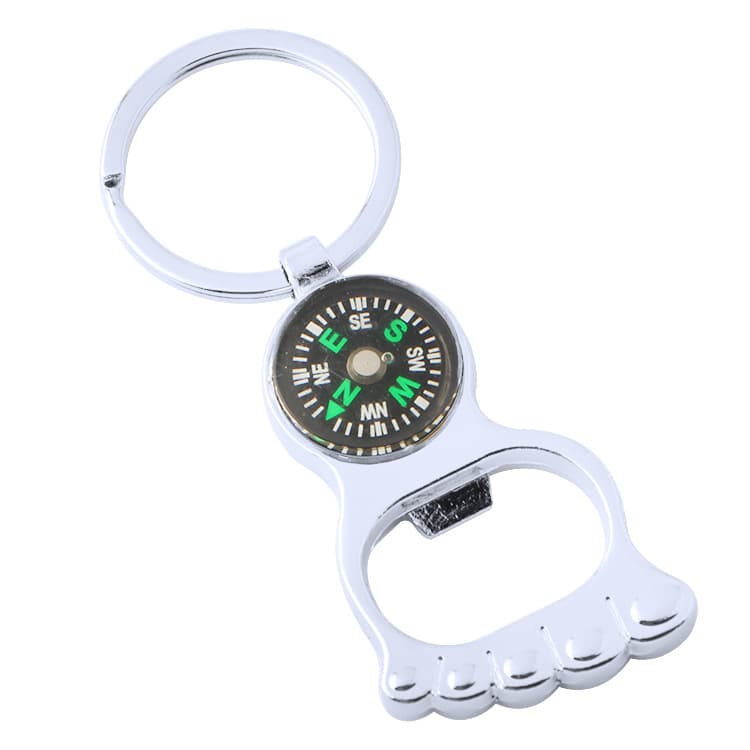 Bottle Opener Keychain with Compass