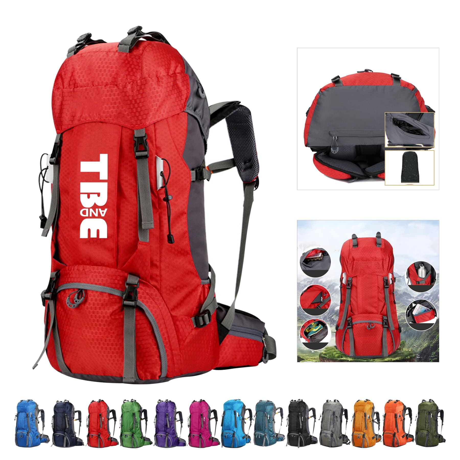 60L Waterproof Lightweight Hiking Backpack