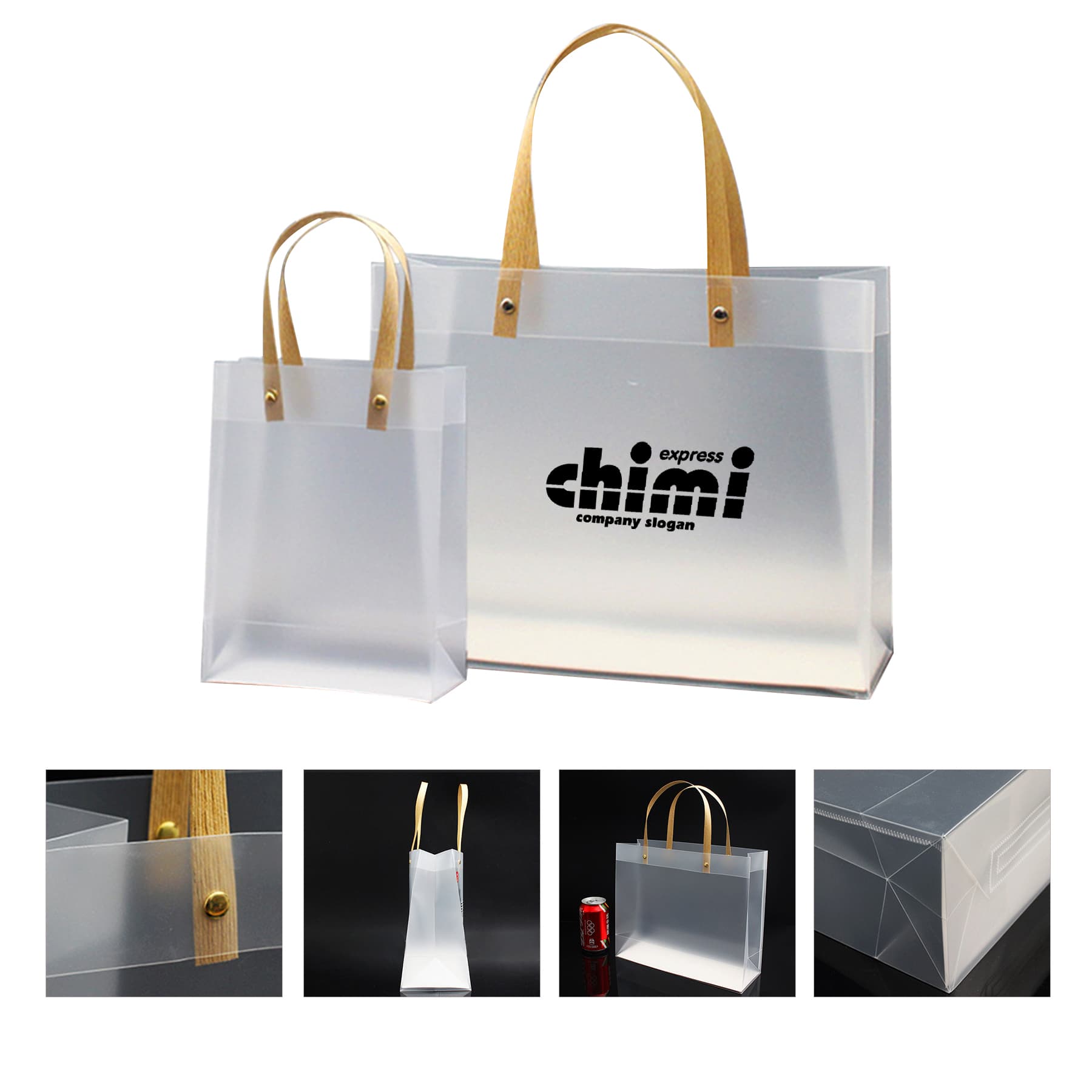 Clear plastic tote bag