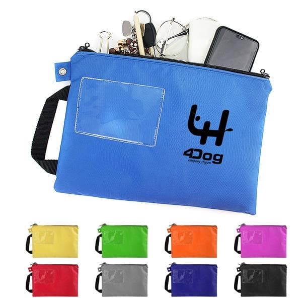 600D Polyester Document Pouch with ID Window