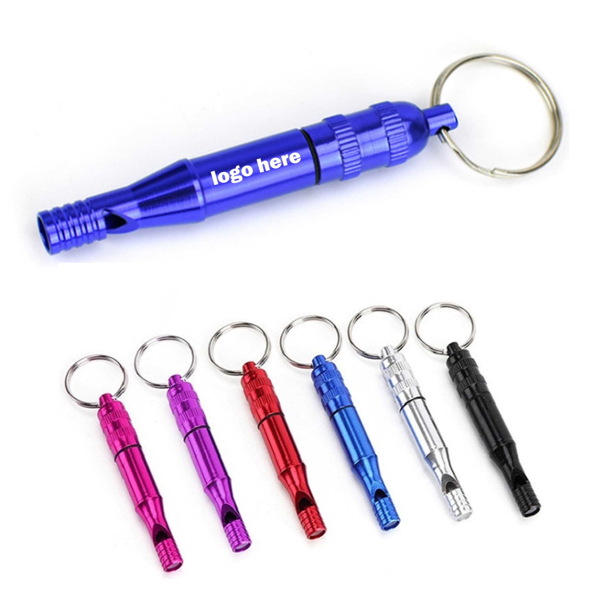 Aluminum Safety Whistle with Key Ring