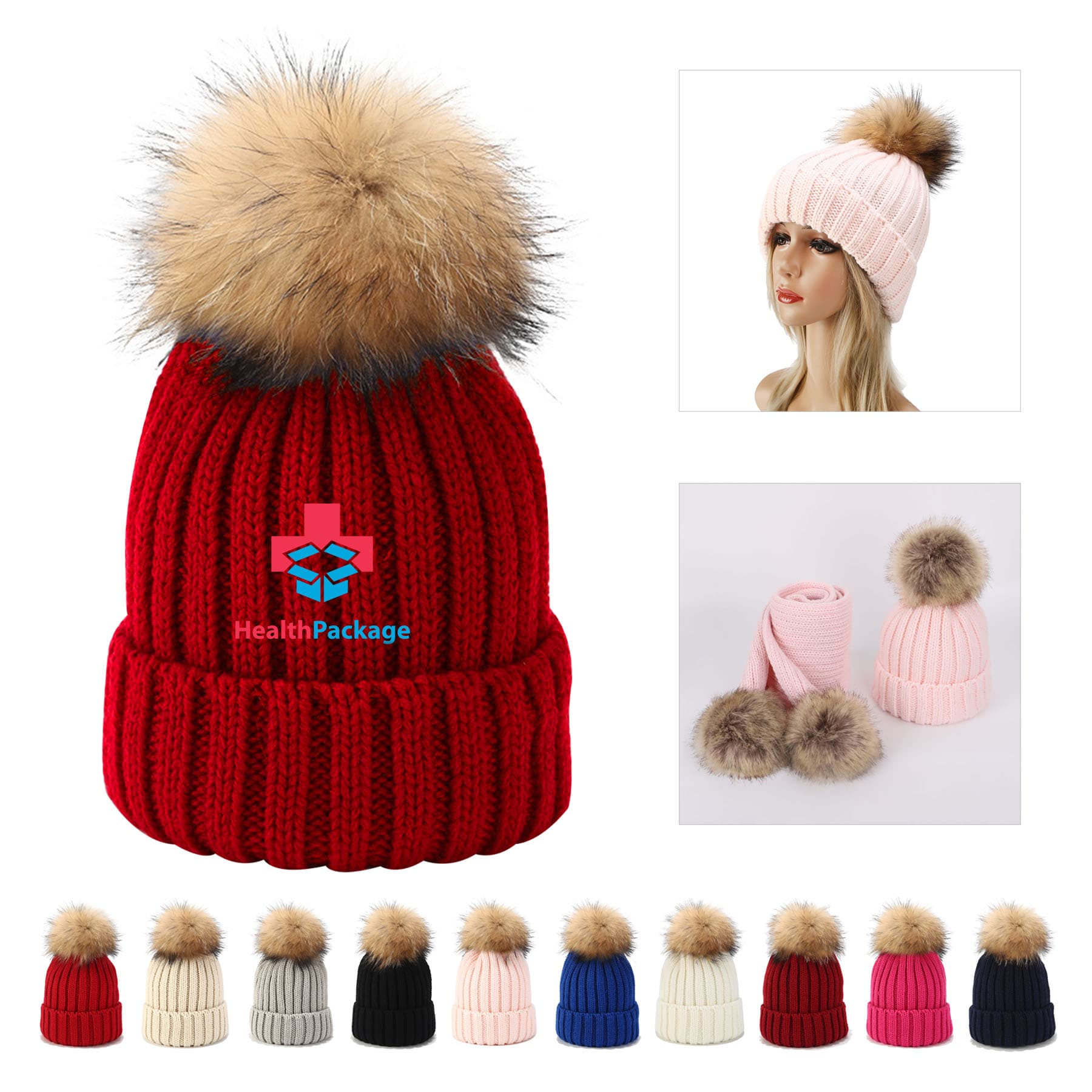 Pompom Winter Knit Hat