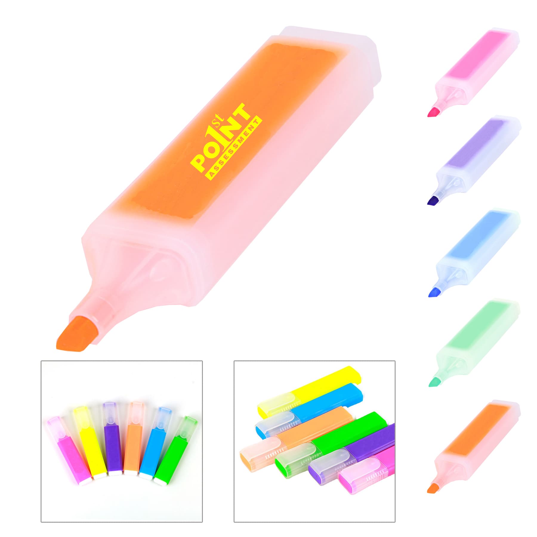 Broad Tip Highlighter Marker Coloring Pens With Clip