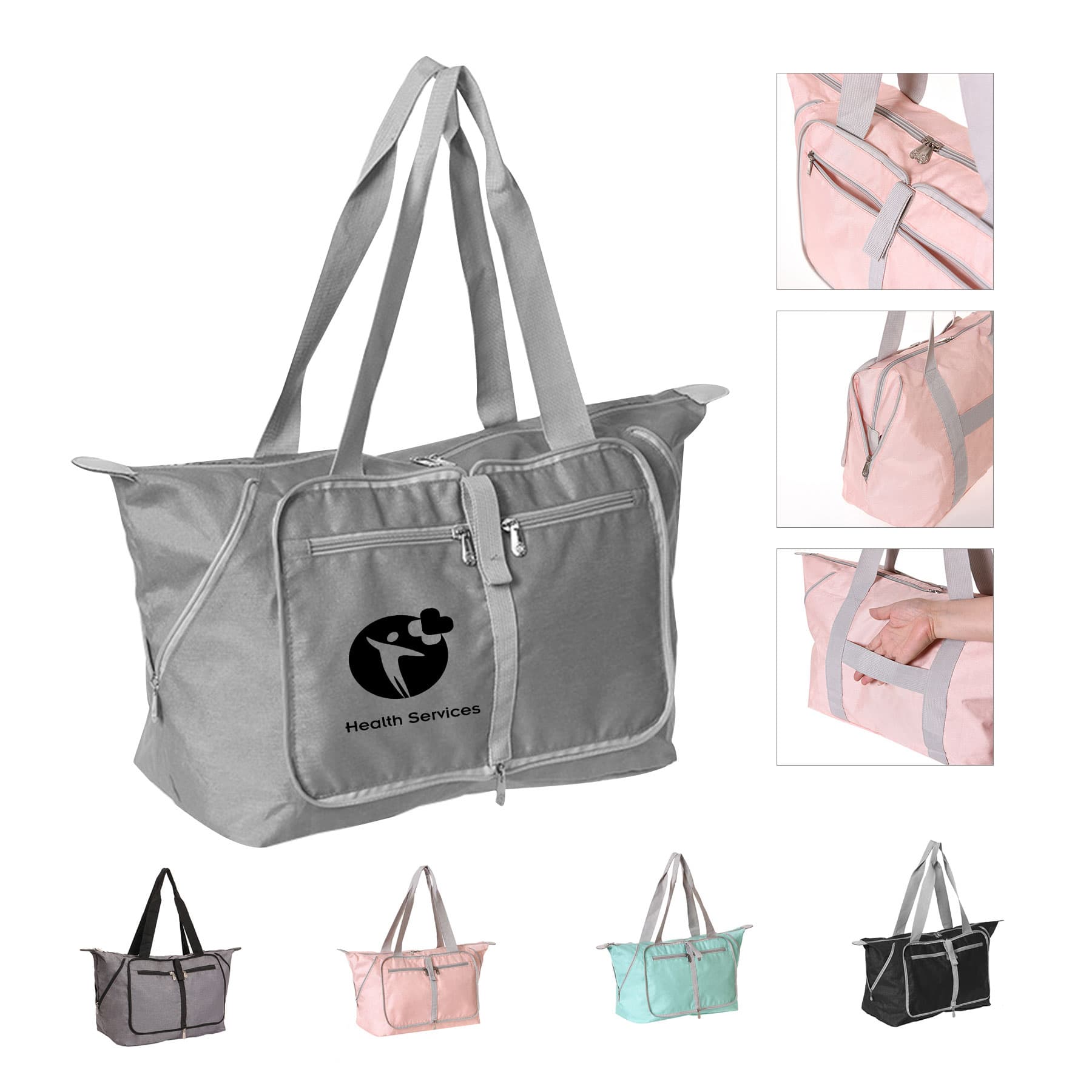 Foldable Travel Bag Water Resistant Nylon Duffel