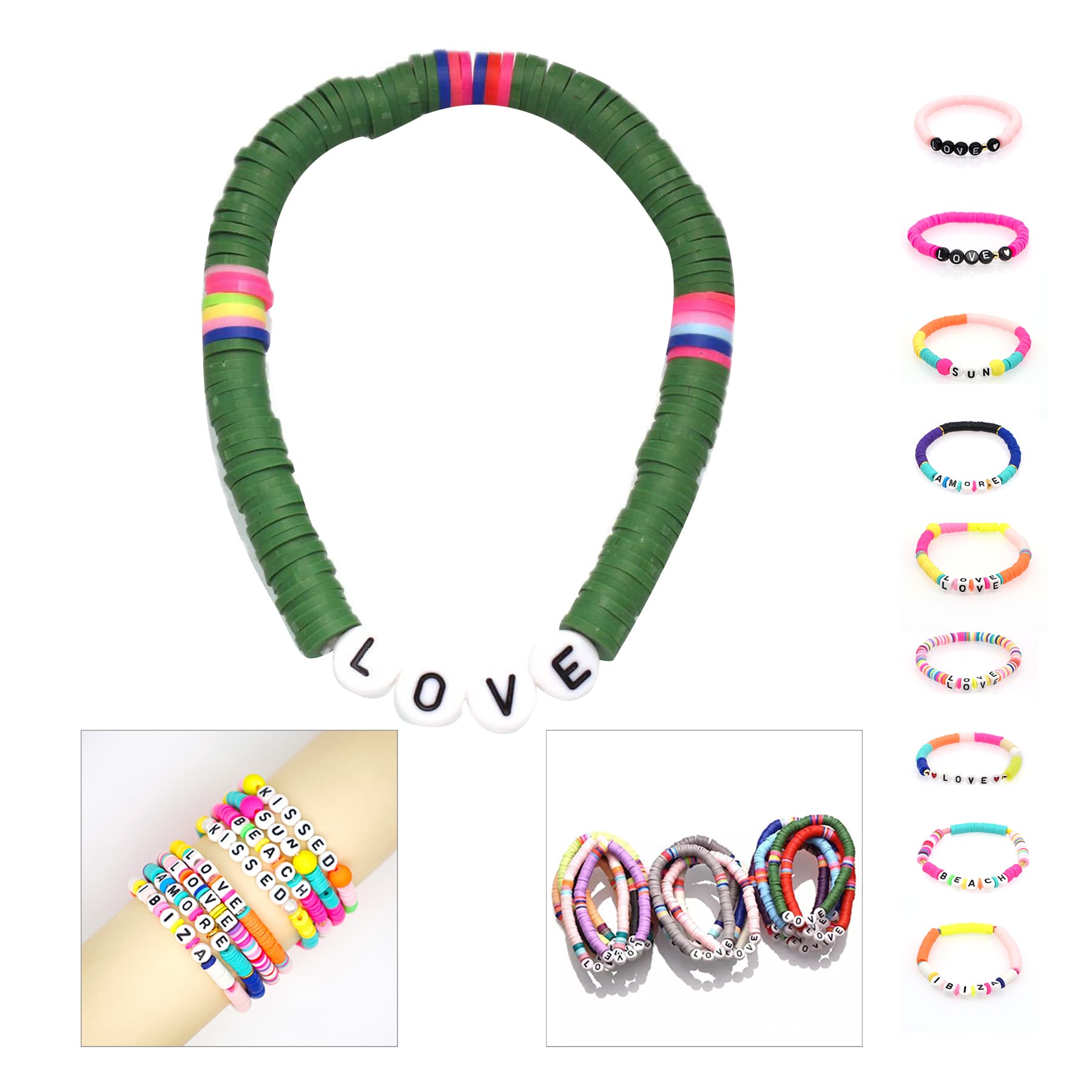 Letter Beaded Soft Clay Bracelet