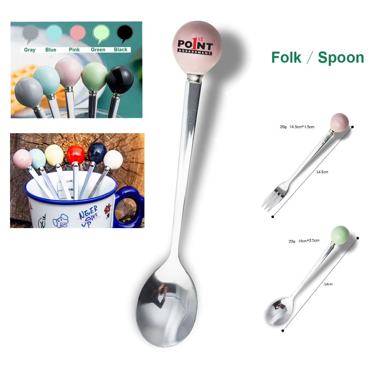 Colorful Ceramic Handled Spoon