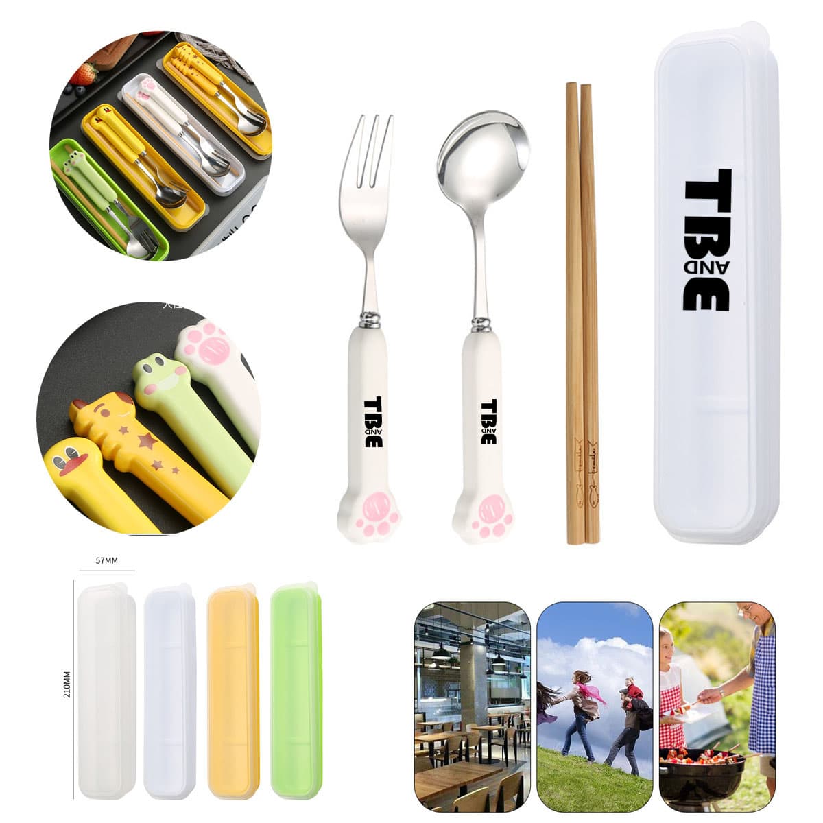 Ceramic Handle Stainless Steel Spoon Fork Set