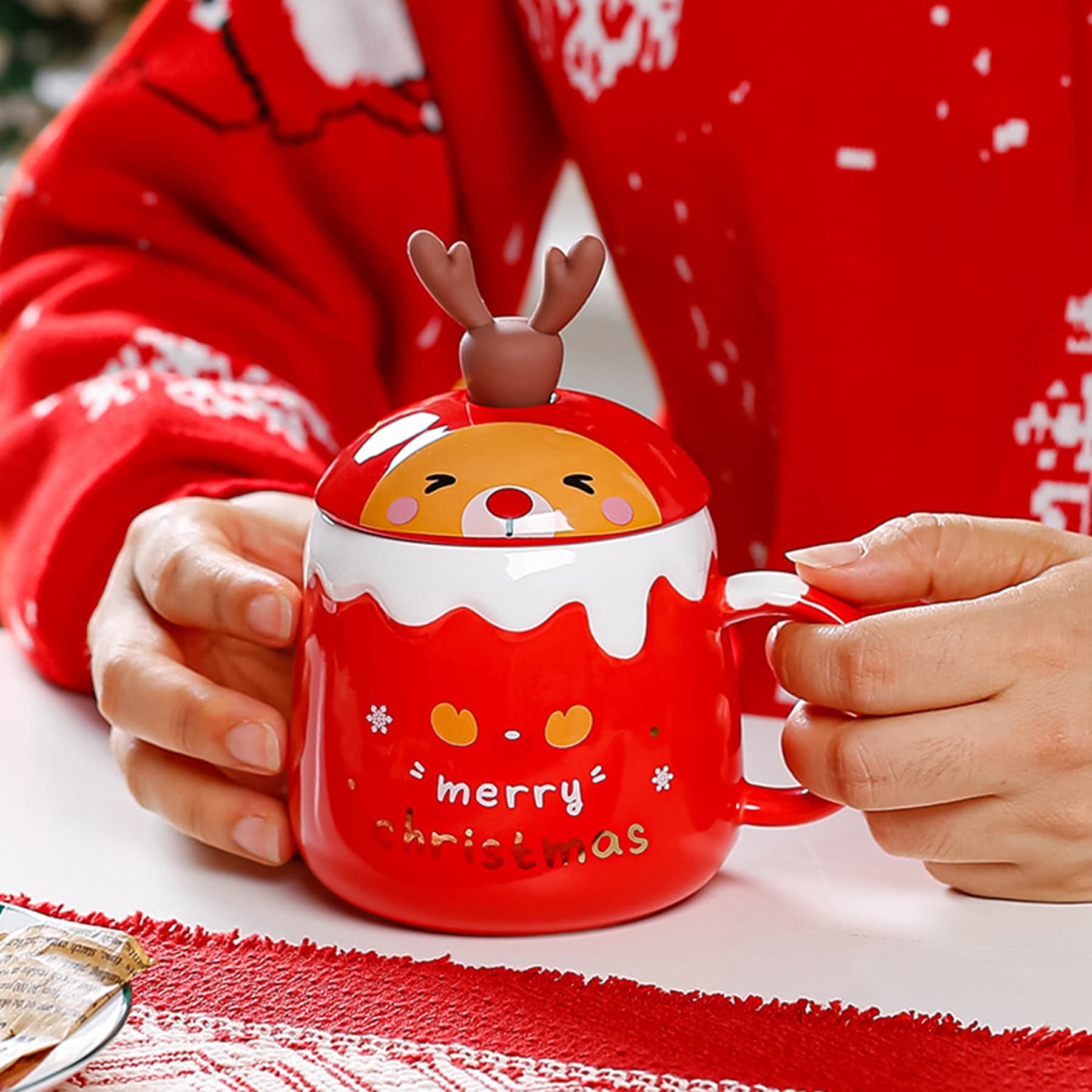15oz Cartoon Christmas Creative Water Cup