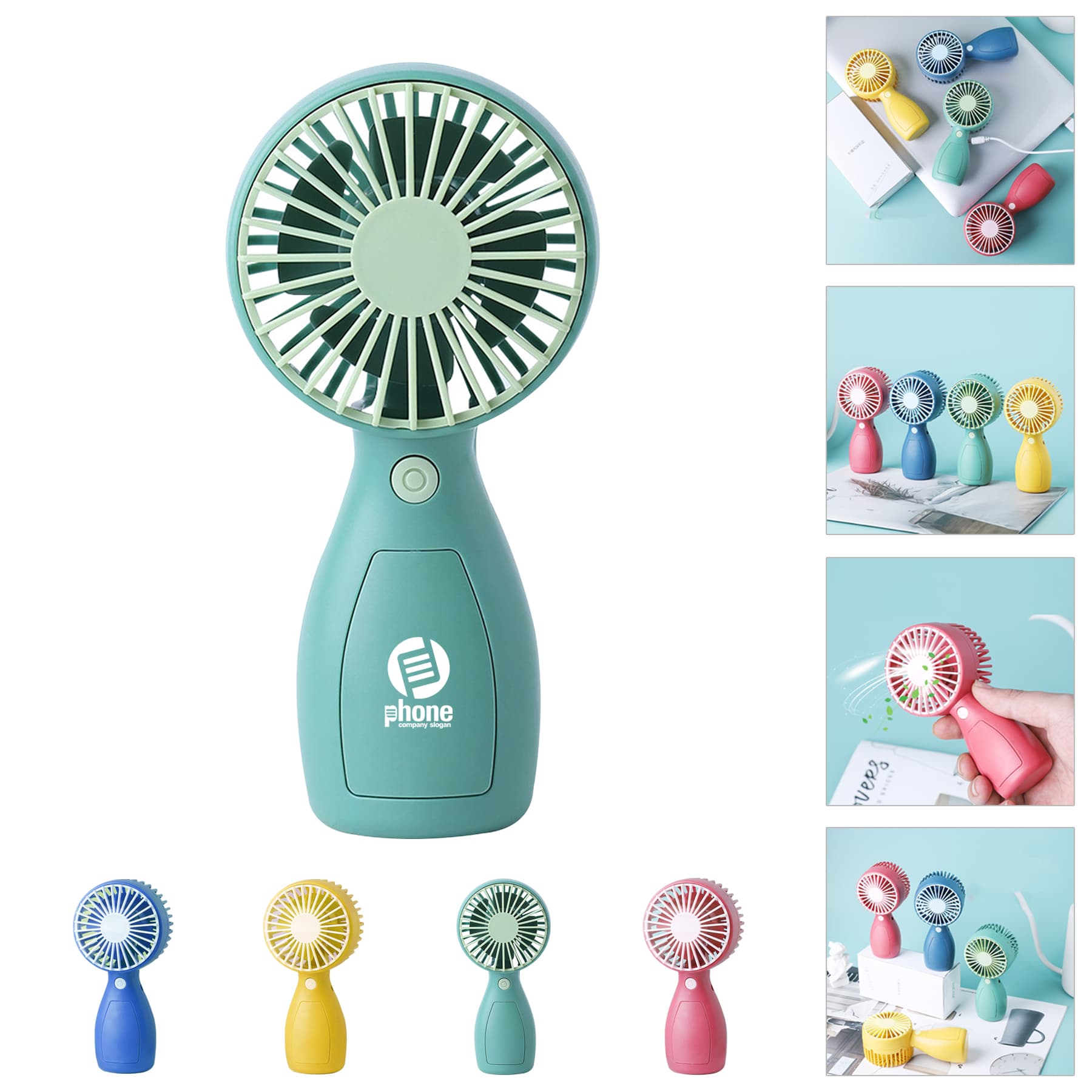 Mini Cartoon Style USB Charging Handheld Fan for Travel