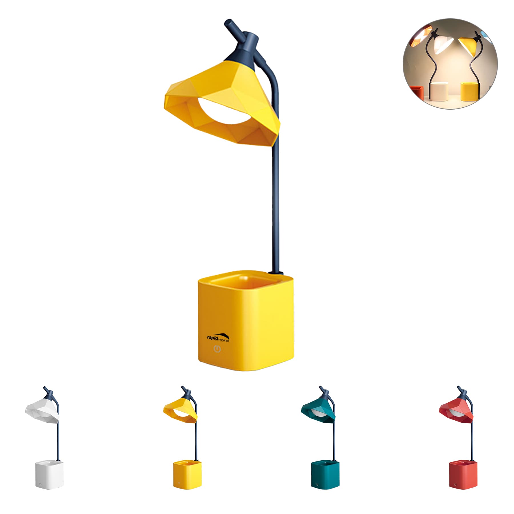 LED Rechargeable Table Lamp With Pen Holder
