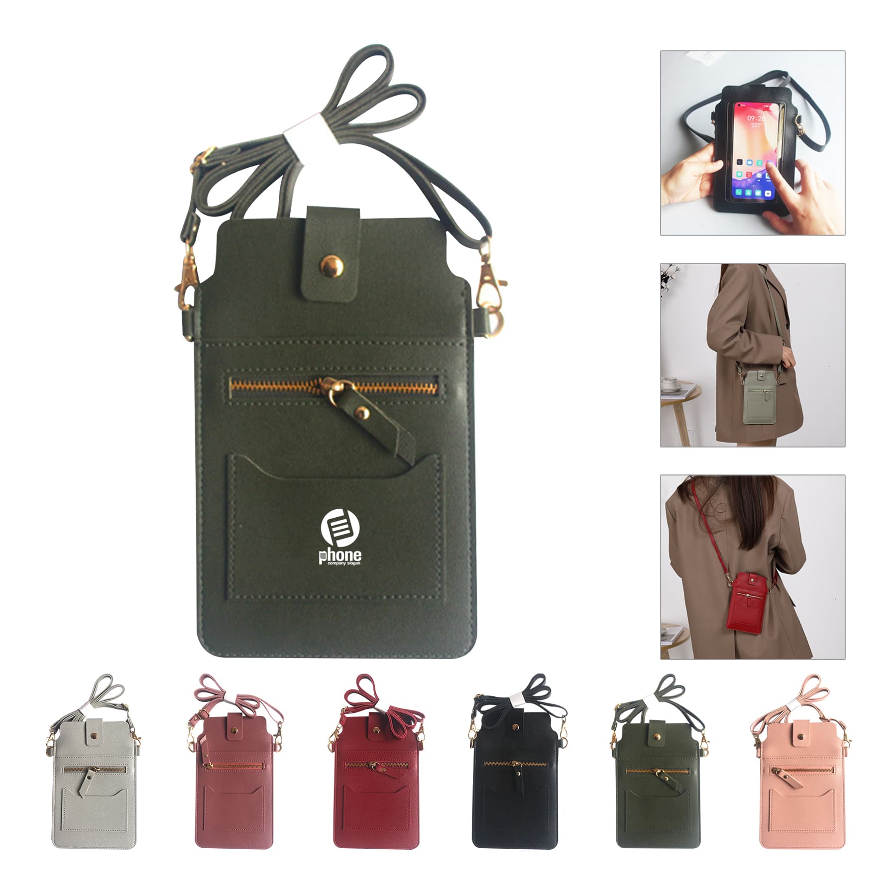 Multifunction clear touch screen Crossbody Purse