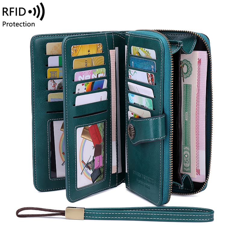 Women’S Vintage Wax Oil Cowhide Wallet