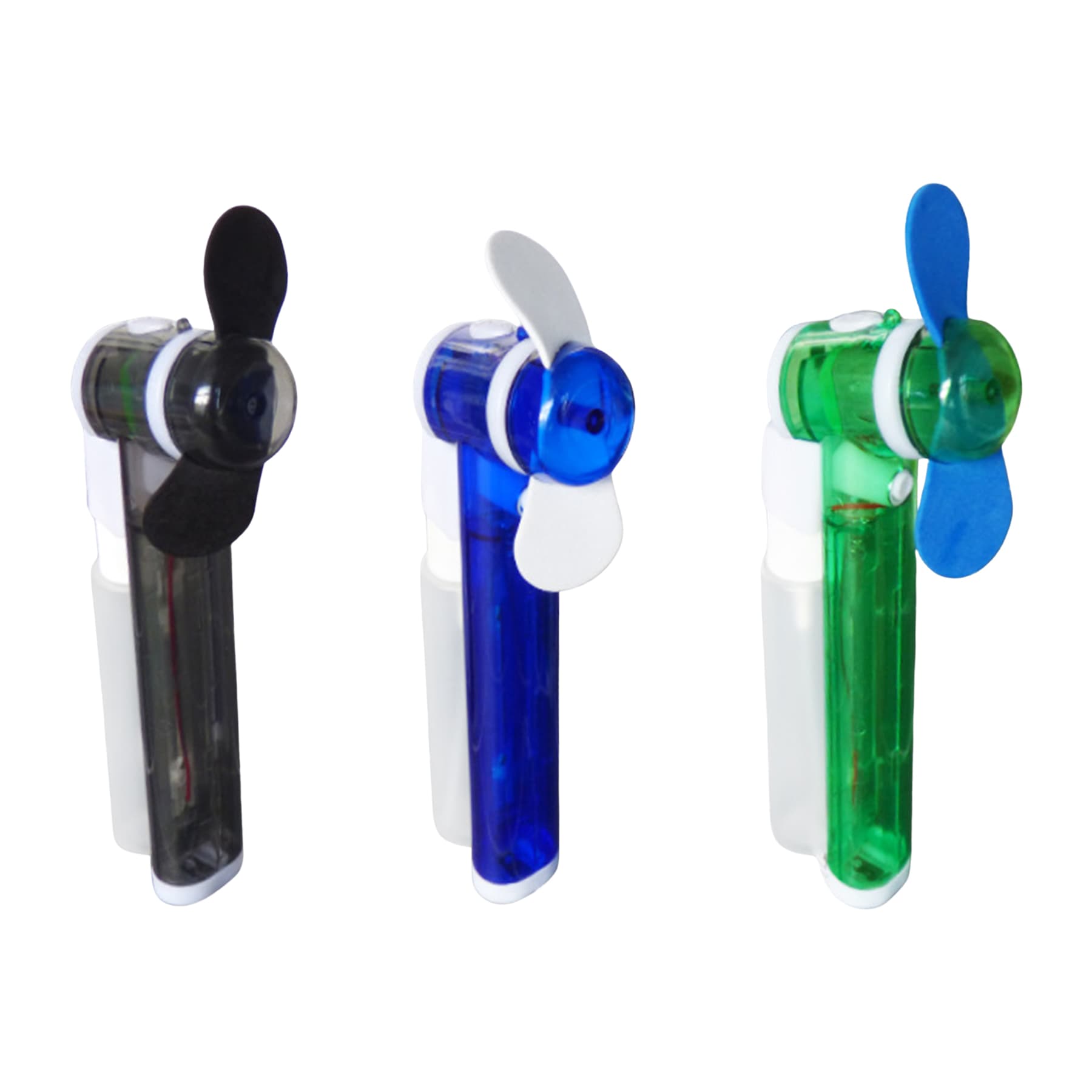 Battery-operated handheld mist fan