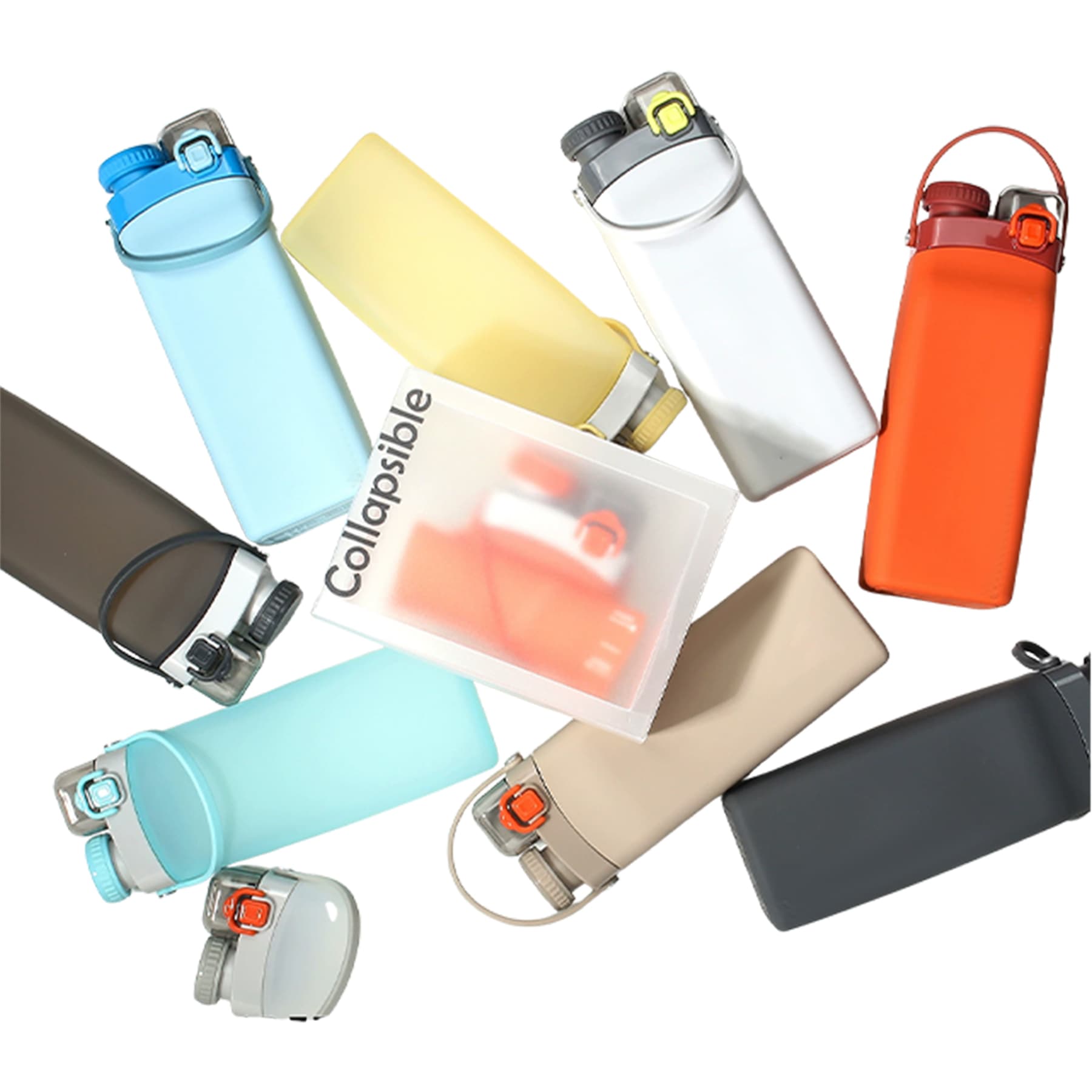 20oz dual-cap leak-proof silicone sports bottle