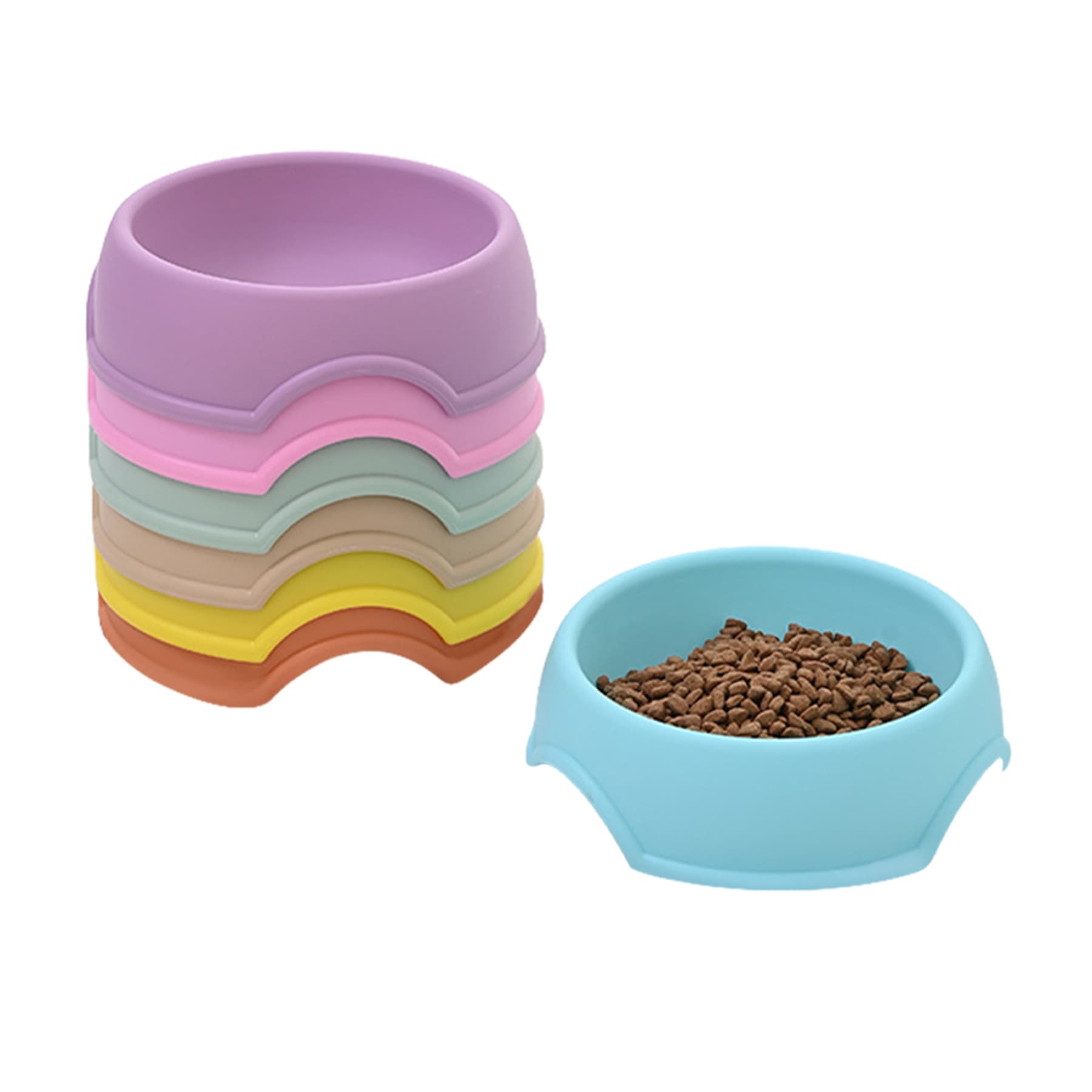Pet Food Water Plastic Bowl