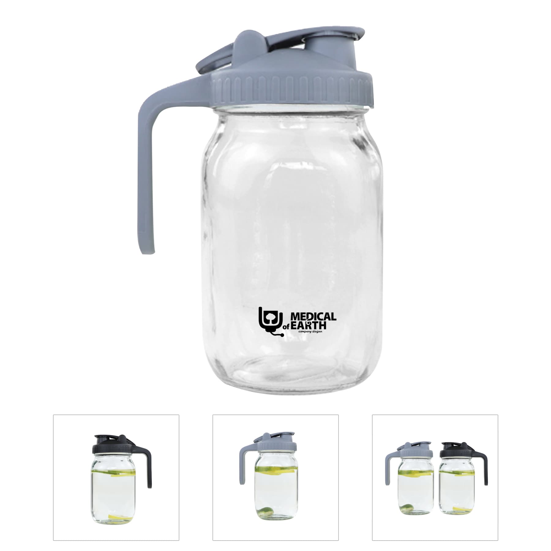 34oz Glass Mason Jar Pitcher