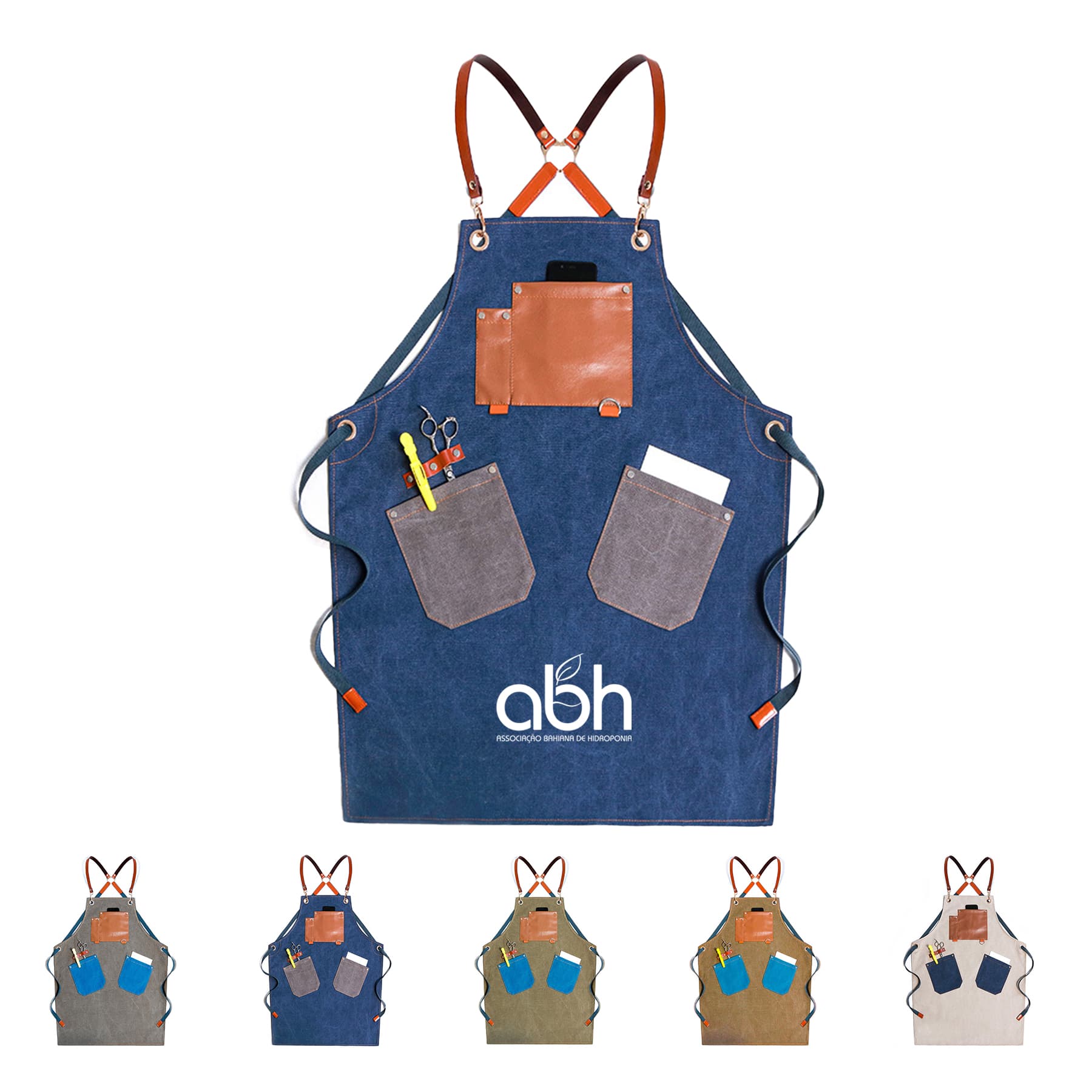 Canvas Adjustable Work Apron with Large Pockets