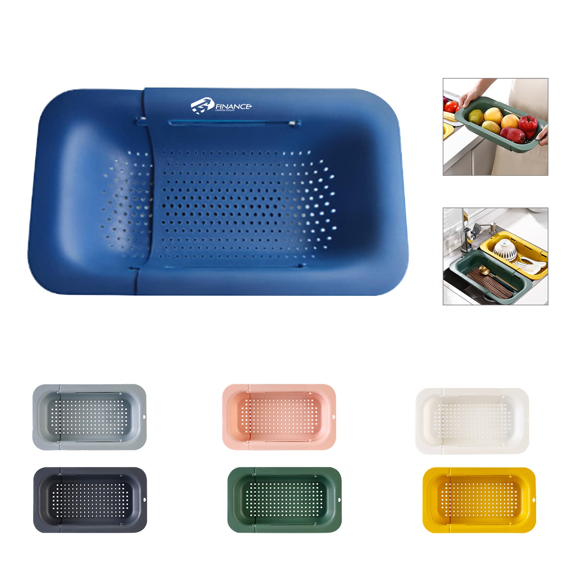 One-Layer Extendable Sink Drain Strainer Colander Basket