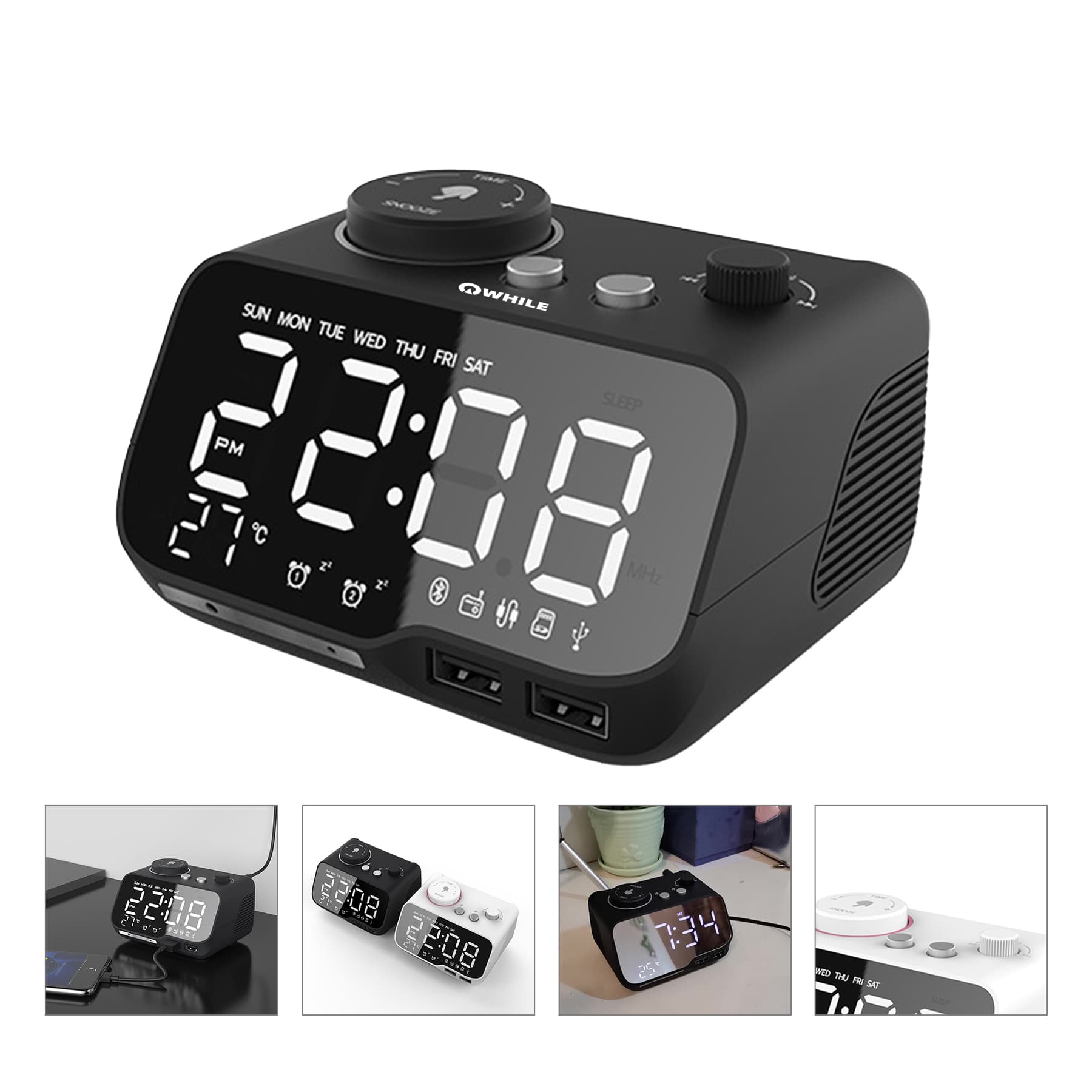 Bluetooth Speaker Digital Alarm Clock
