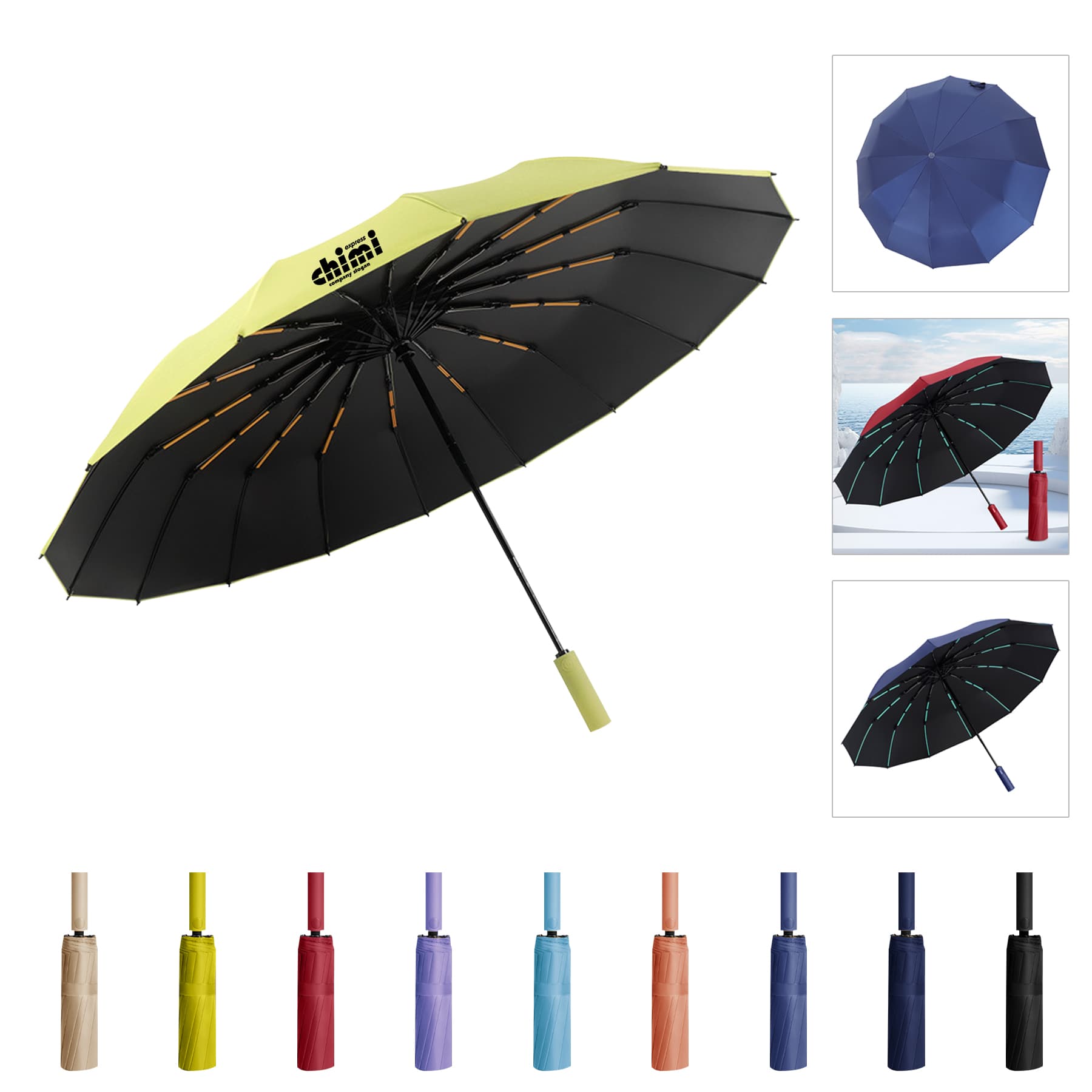 Reinforced 60-Rib Umbrella