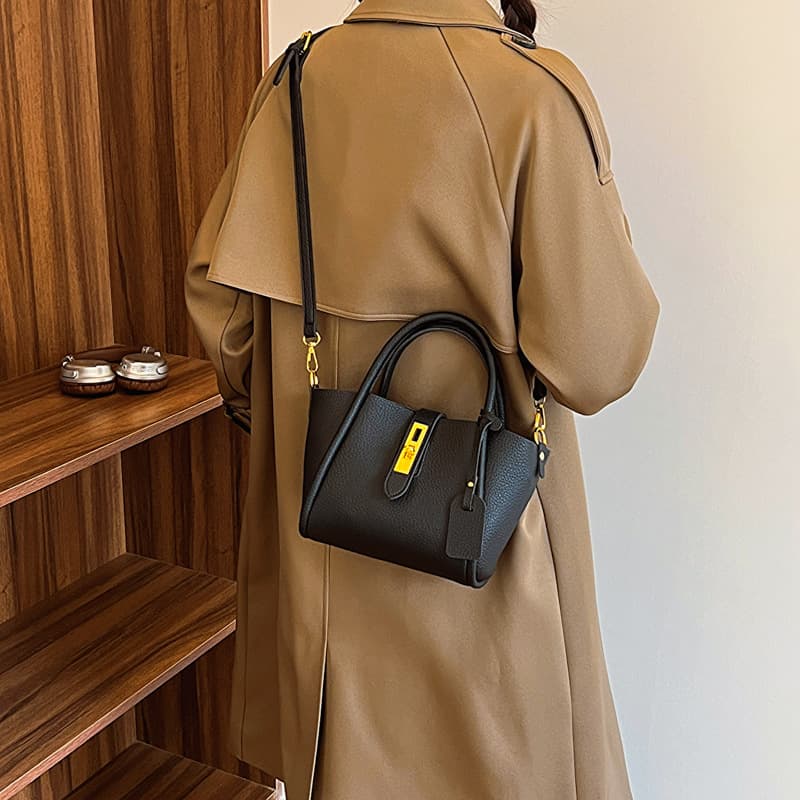 Genuine Leather Stylish cross-body bucket bag