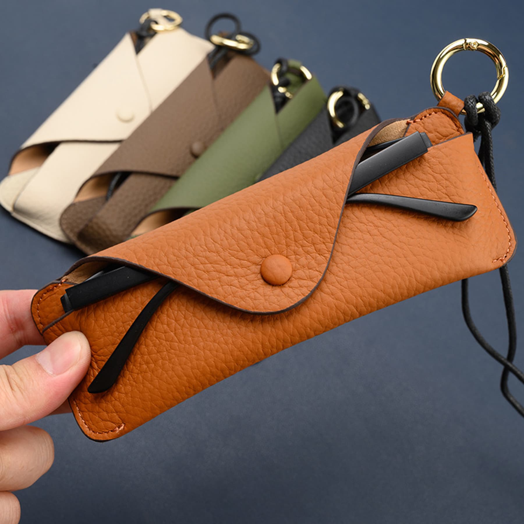 Genuine Leather Glasses Organizer Pouch