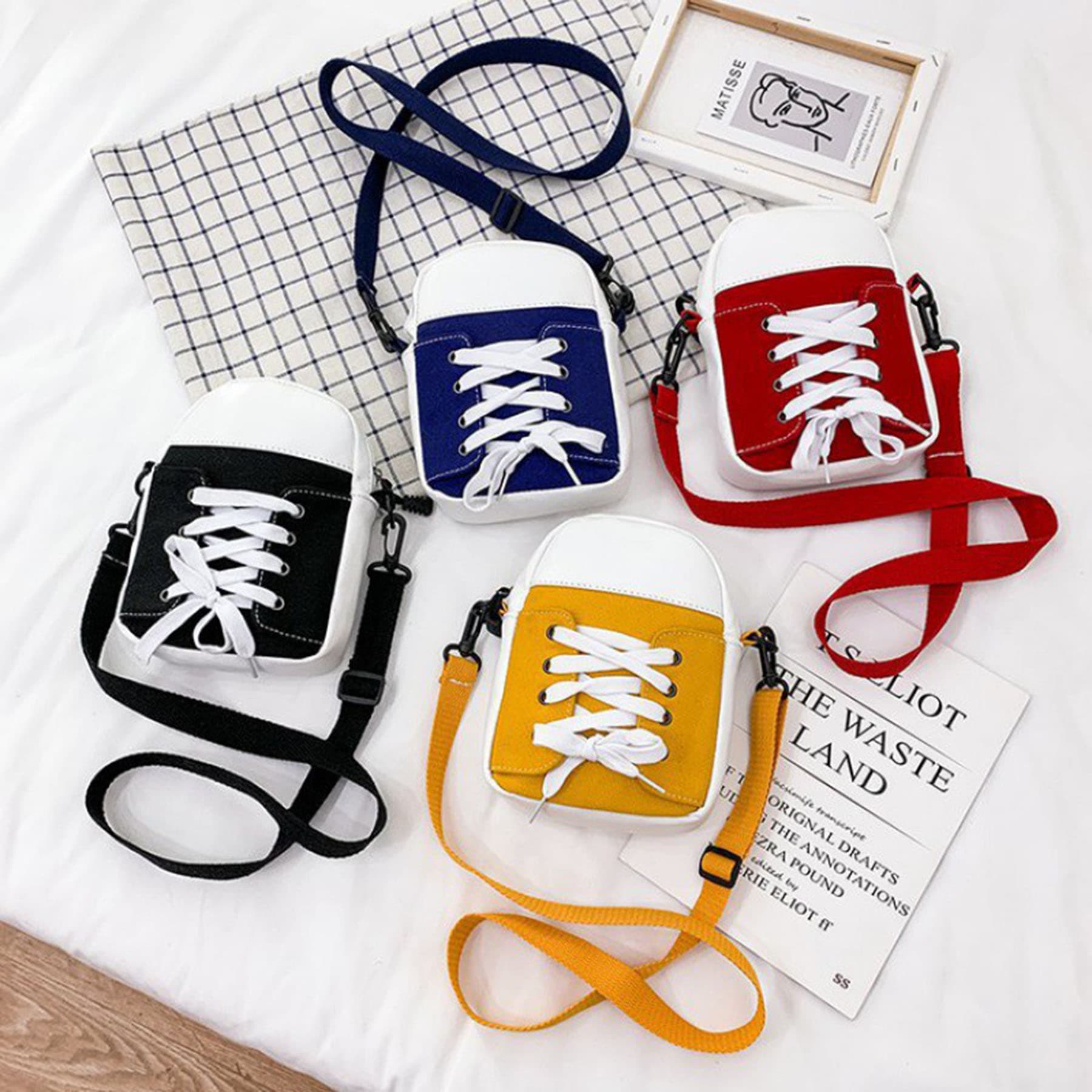 INS spliced canvas crossbody bag