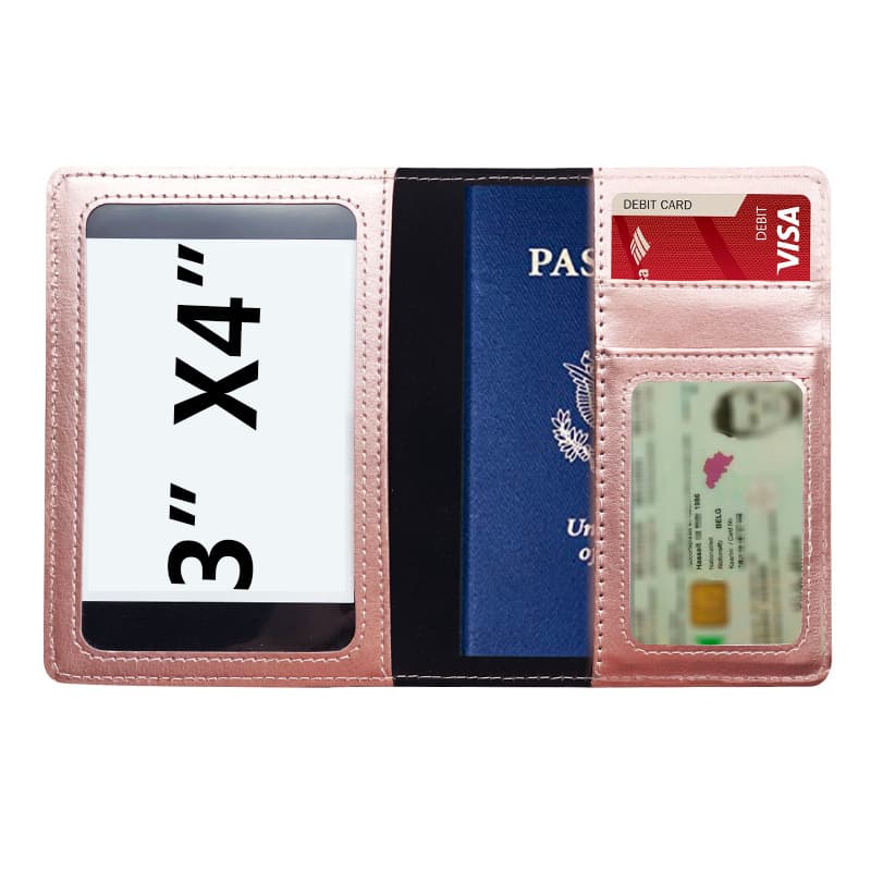 Leather Vaccine Card Wallet 4×3″