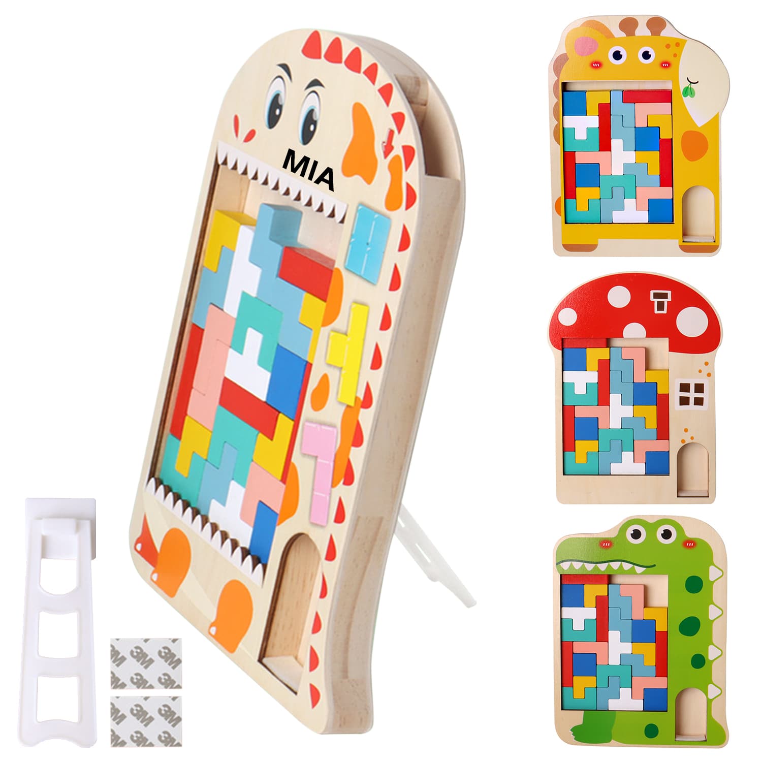 Kizfarm Wooden Blocks Puzzle Brain Teasers Toy