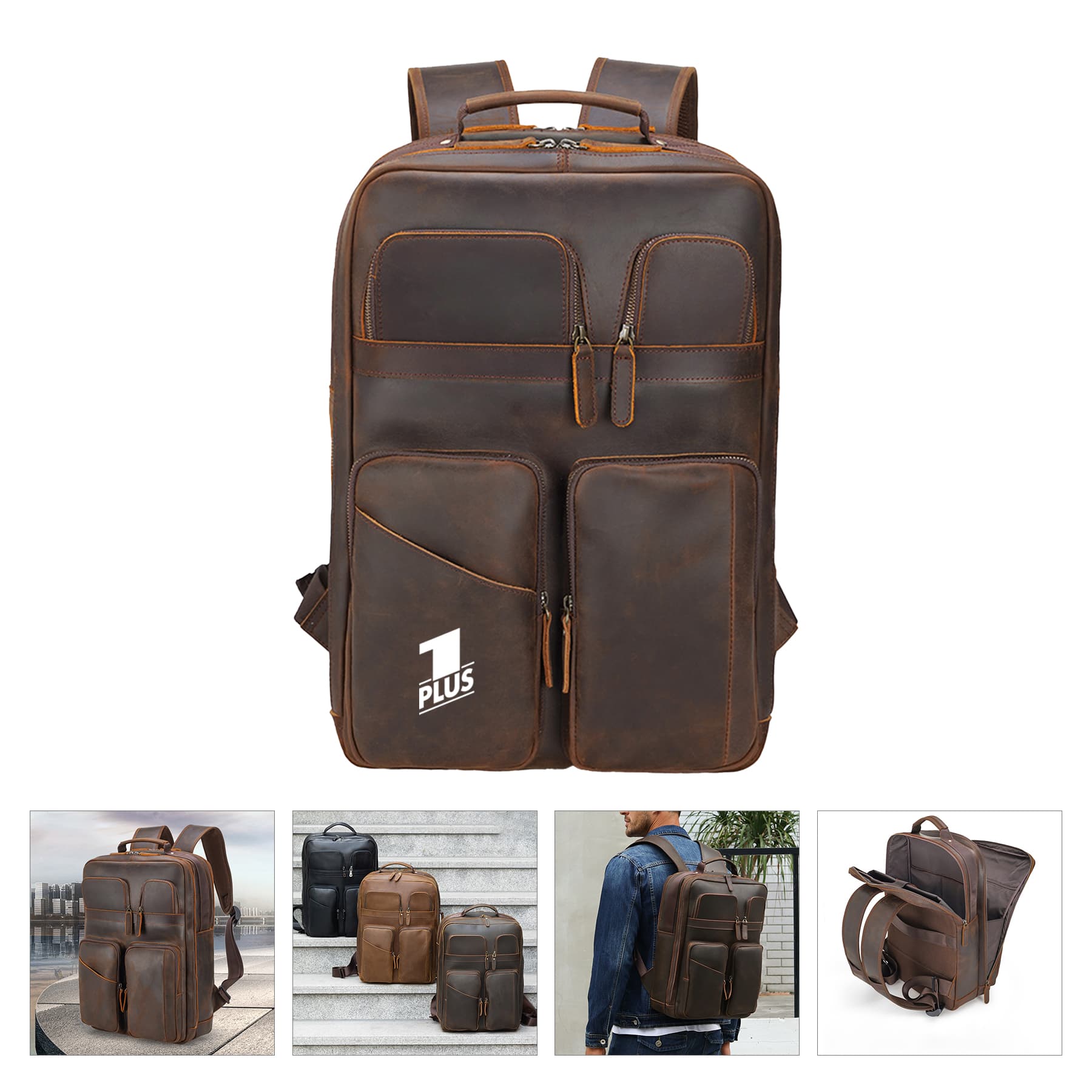 Vintage Leather Laptop Backpack
