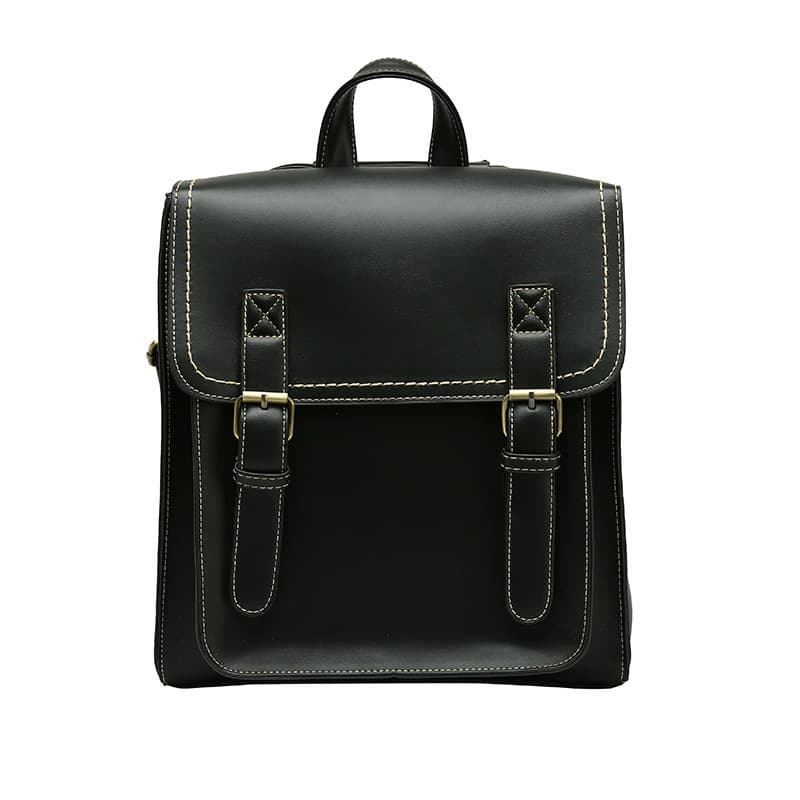 PU Leather Casual Daypack Style Flap Backpacks for Ladies