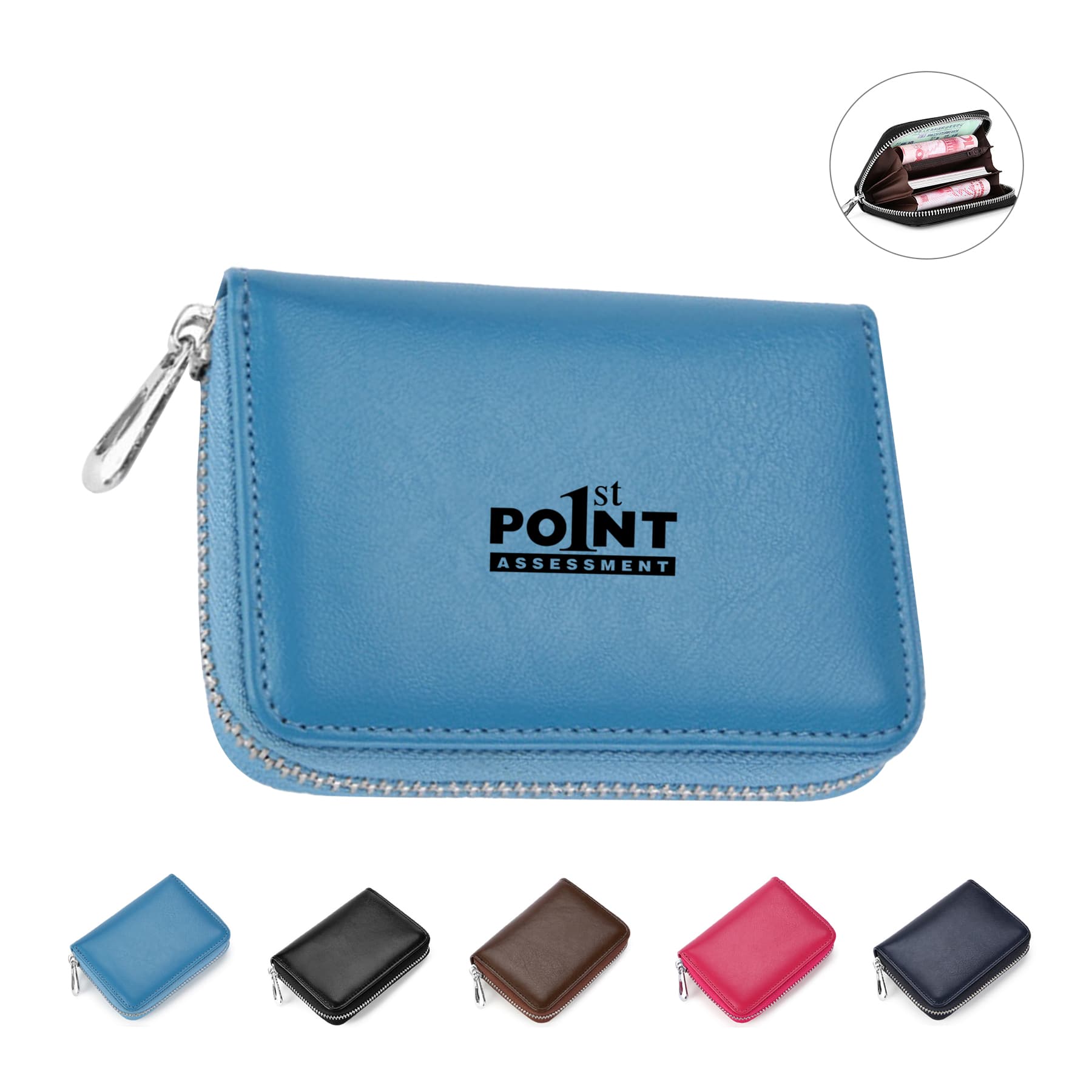 Zipper Card Cases Holder For Men Women