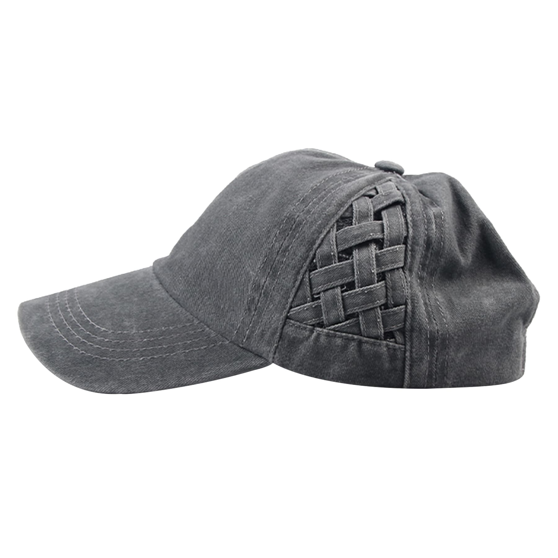 Washed Cotton Ladies' Ponytail Cap