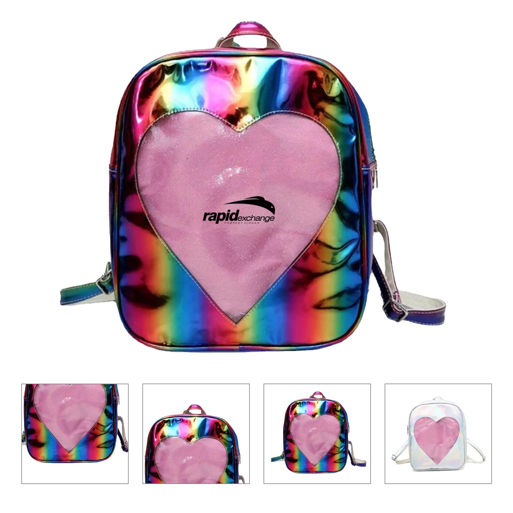 Holographic Laser Leather Backpack