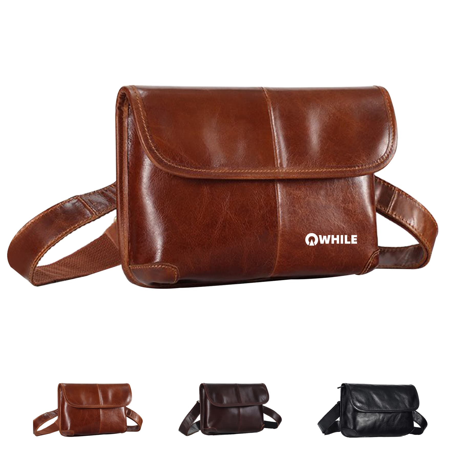 Leather Crossbody Messenger Bag for Men