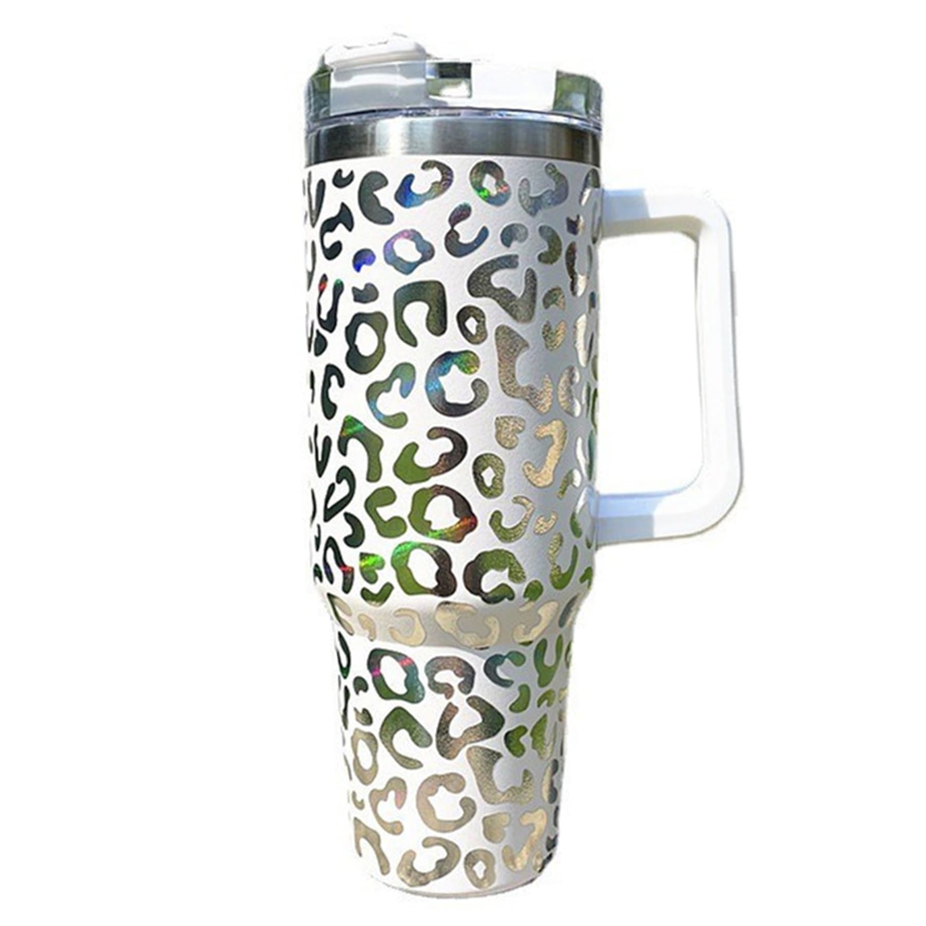 40oz Leopard Stainless Steel Tumbler with Handle
