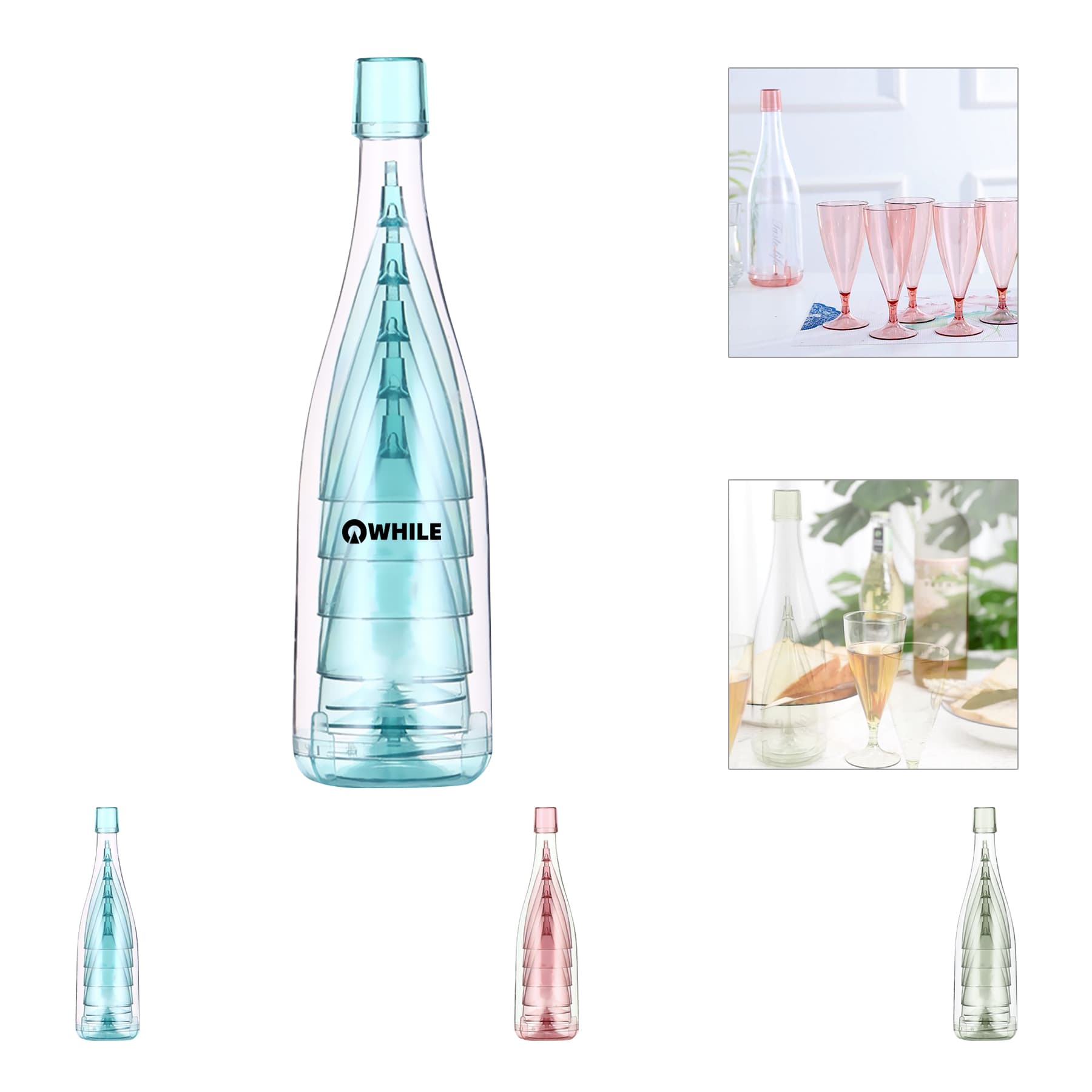 Reusable PortableMimosa Wine Glasse Plastic Champagne Flutes