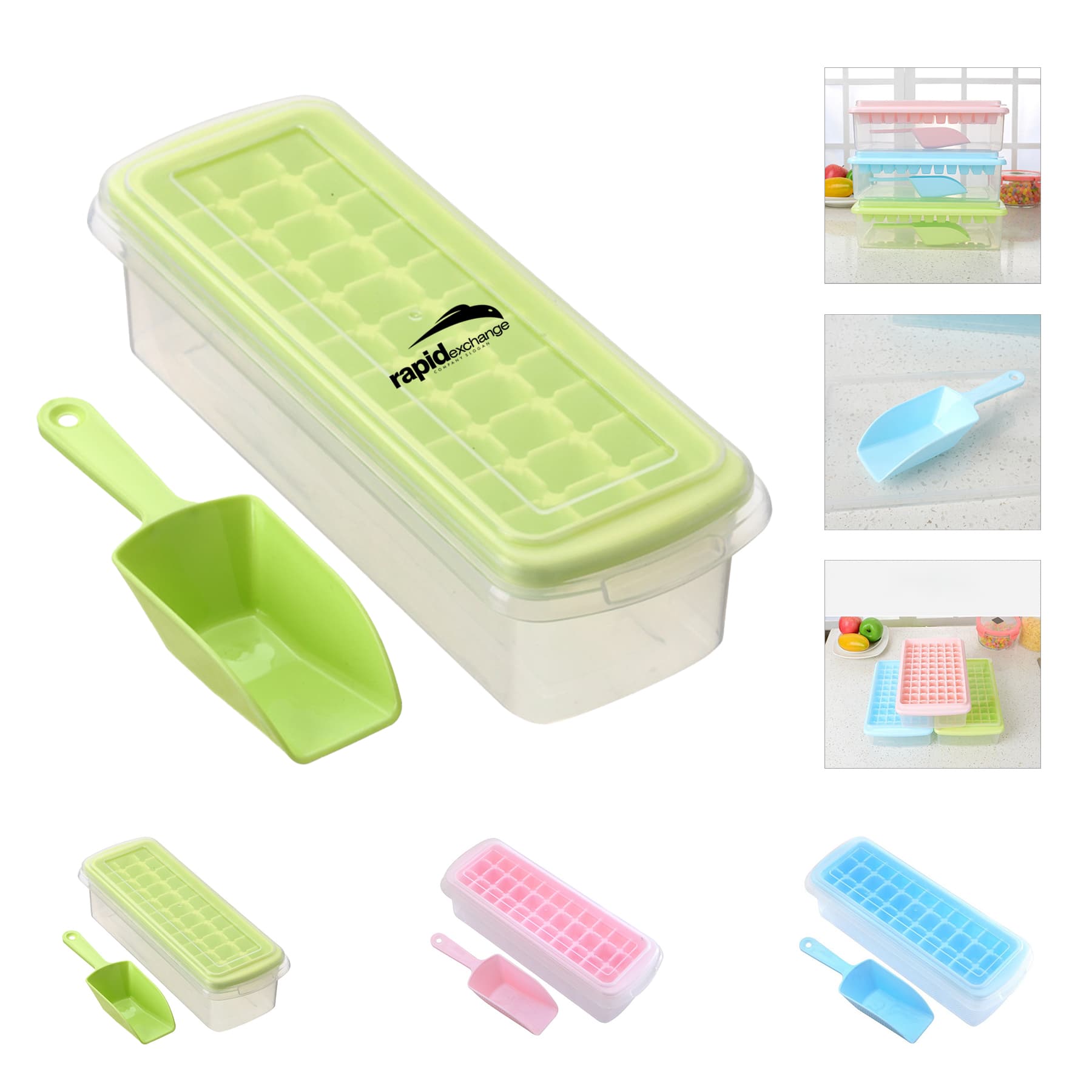 Ice Cube Tray With Lid and Bin