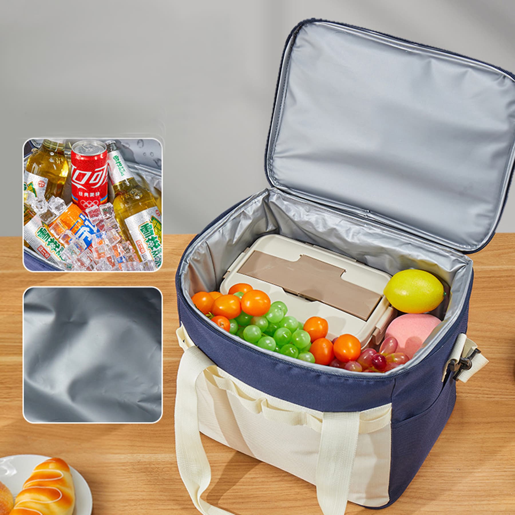 Portable Outdoor Waterproof Insulated Oxford Cloth Cooler Bag