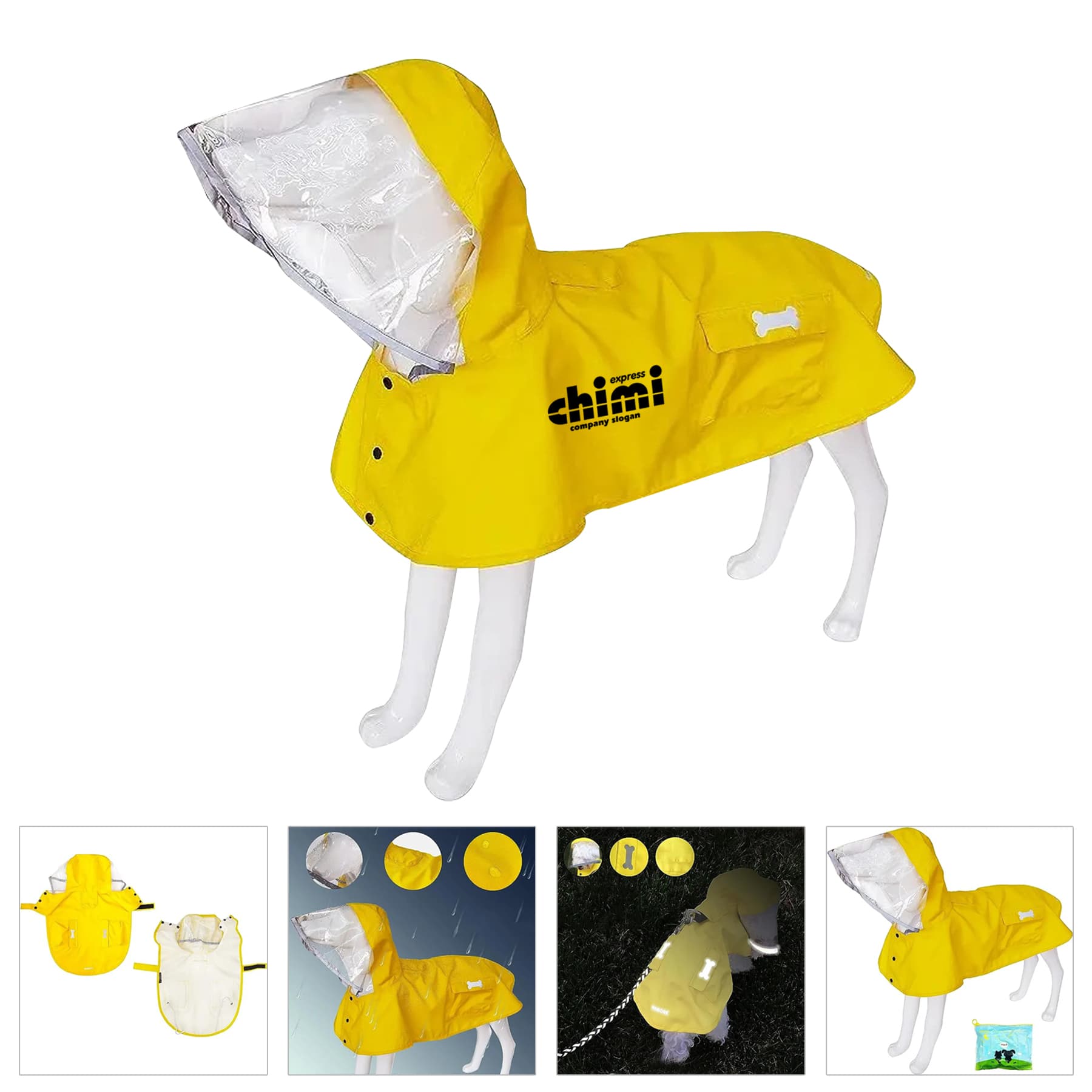 Adjustable Reflective Lightweight Pet Raincoat