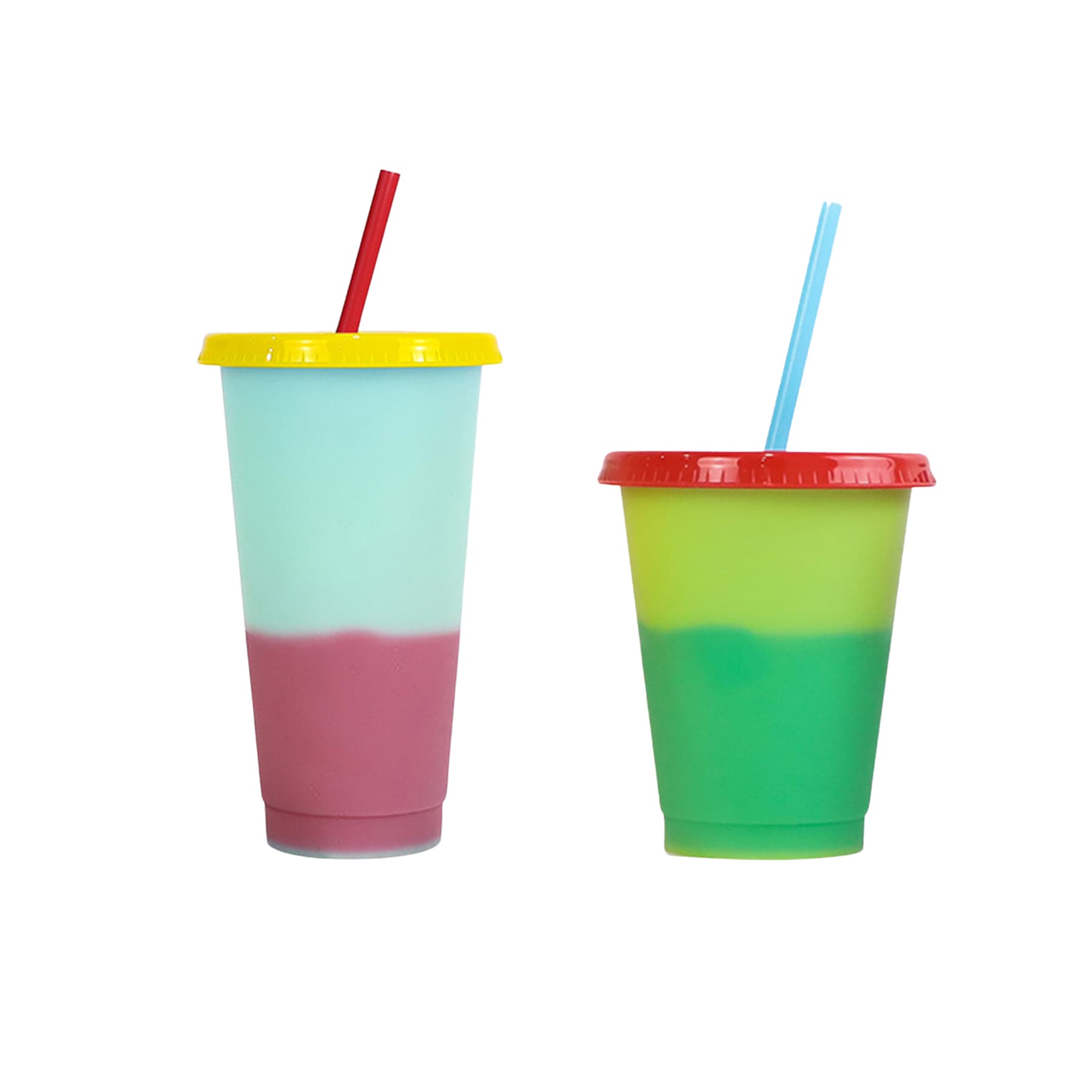 24 Oz Confetti Color Changing Tumbler With Straw