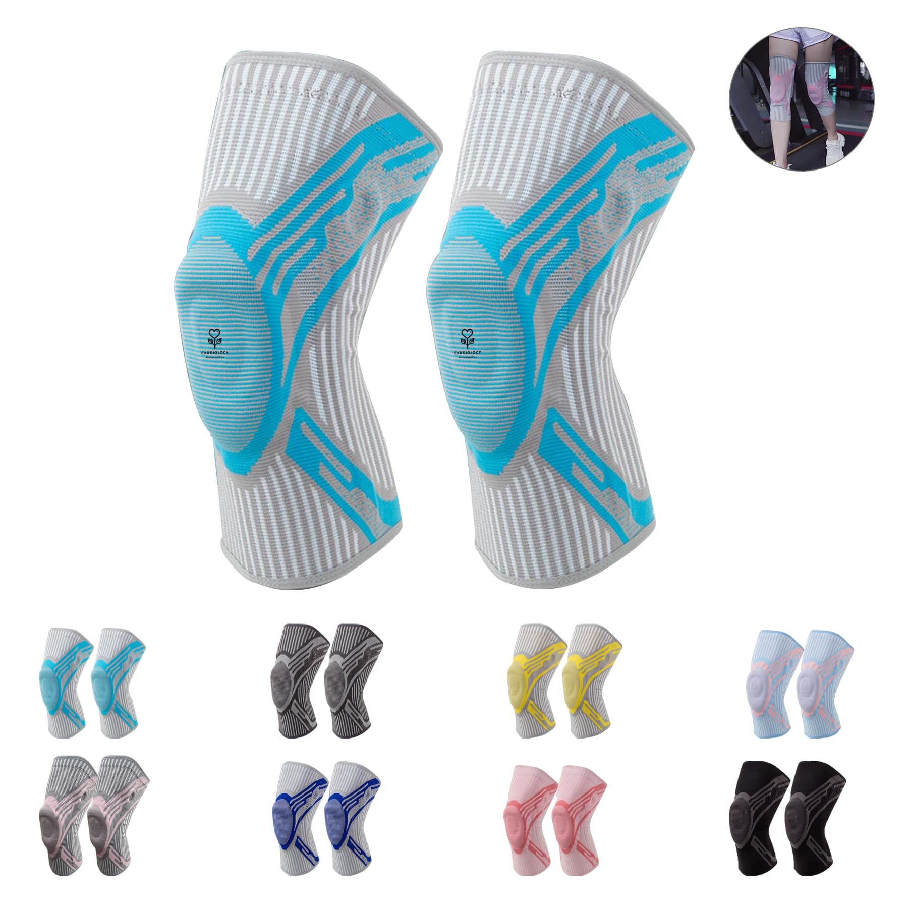 Sports Knee Pads with Silicone Protection